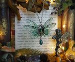 Lade das Bild in den Galerie-Viewer, Pixie necklace emerald double winged
