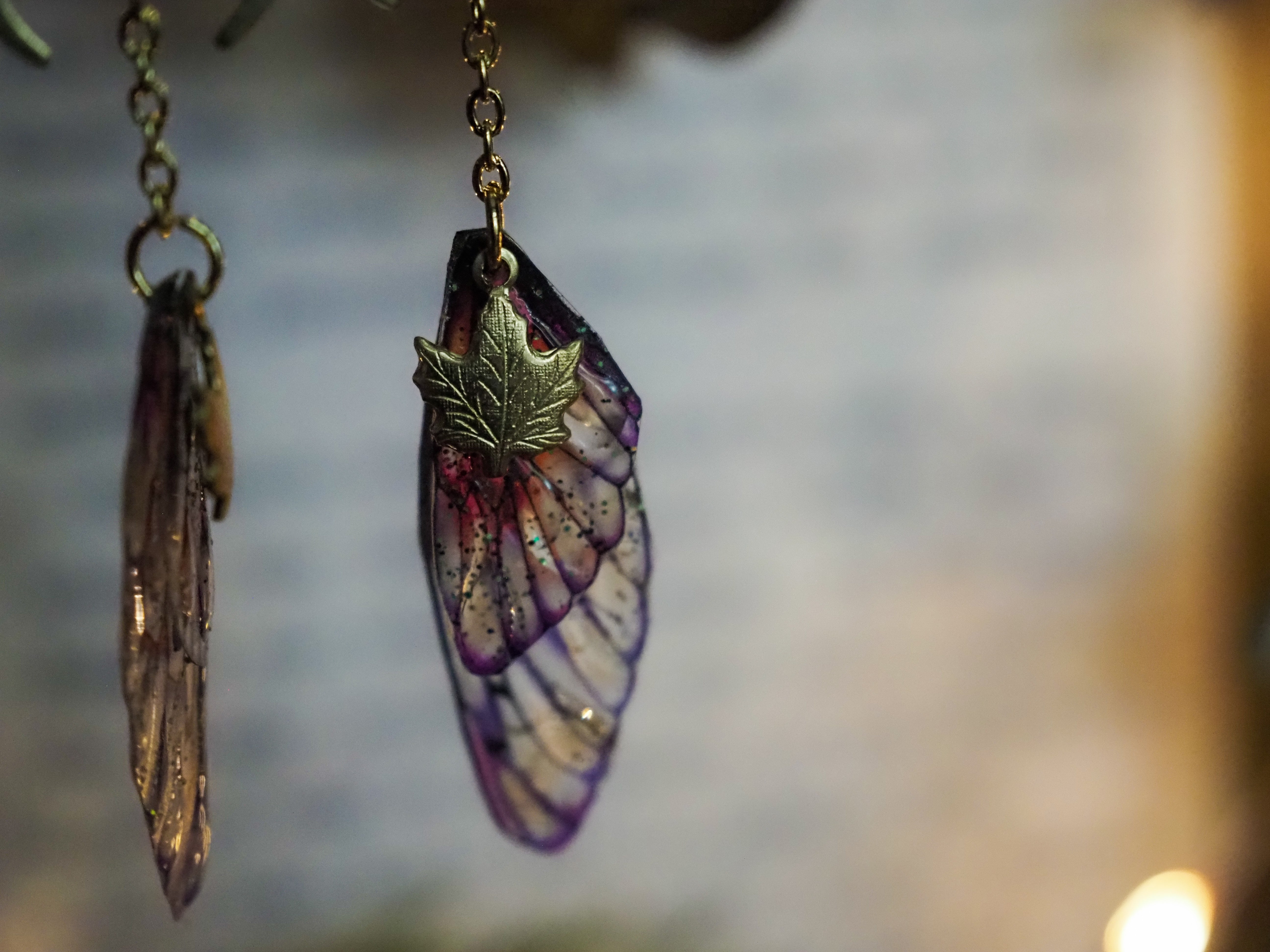 Moon Faerie Earrings sunrise leaf