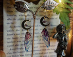 Load image into Gallery viewer, Moon Faerie Earrings purple glas
