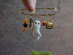 Load image into Gallery viewer, Ghosty Pin - pumpkin patch
