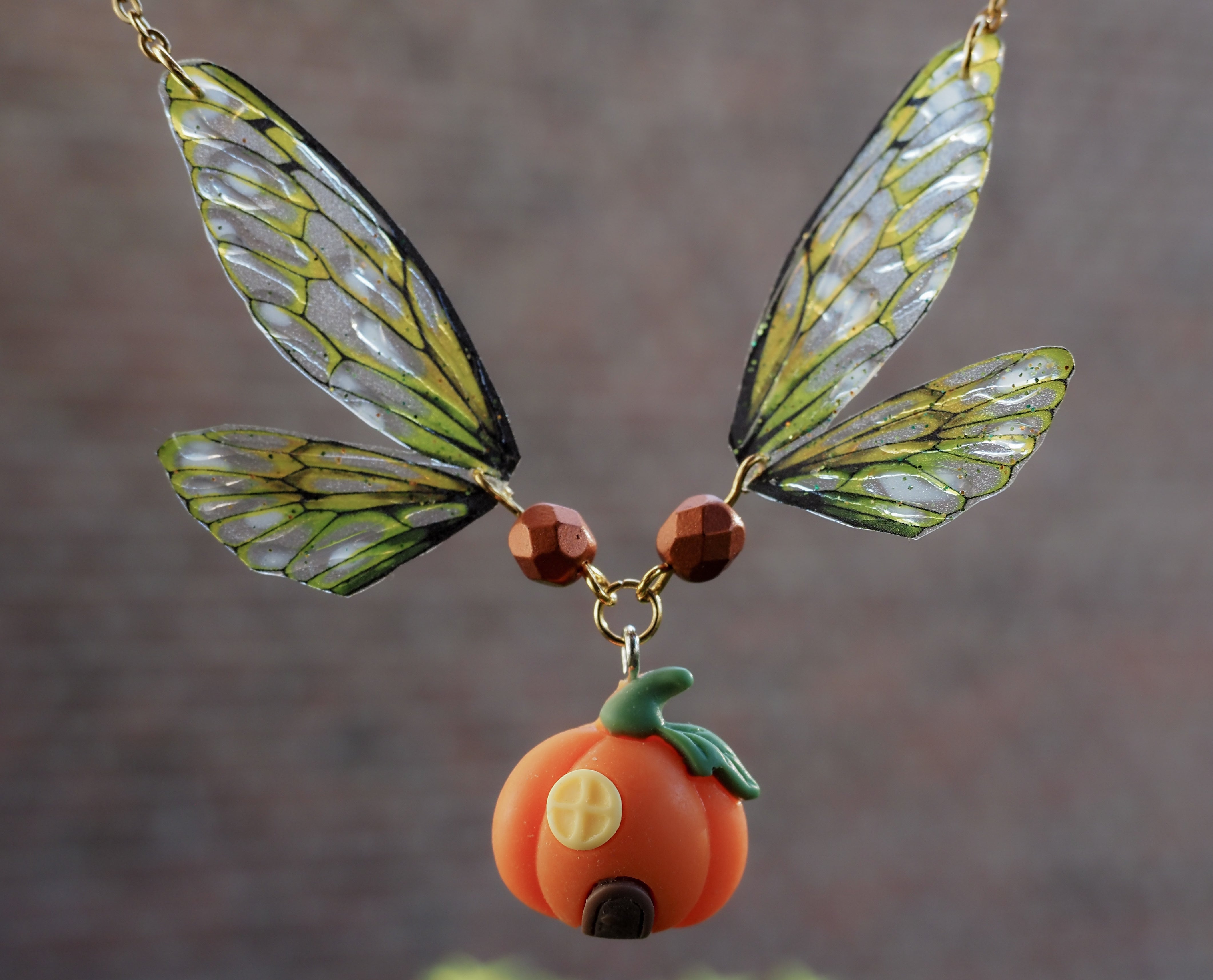 Pumpkin House Necklace - autumn