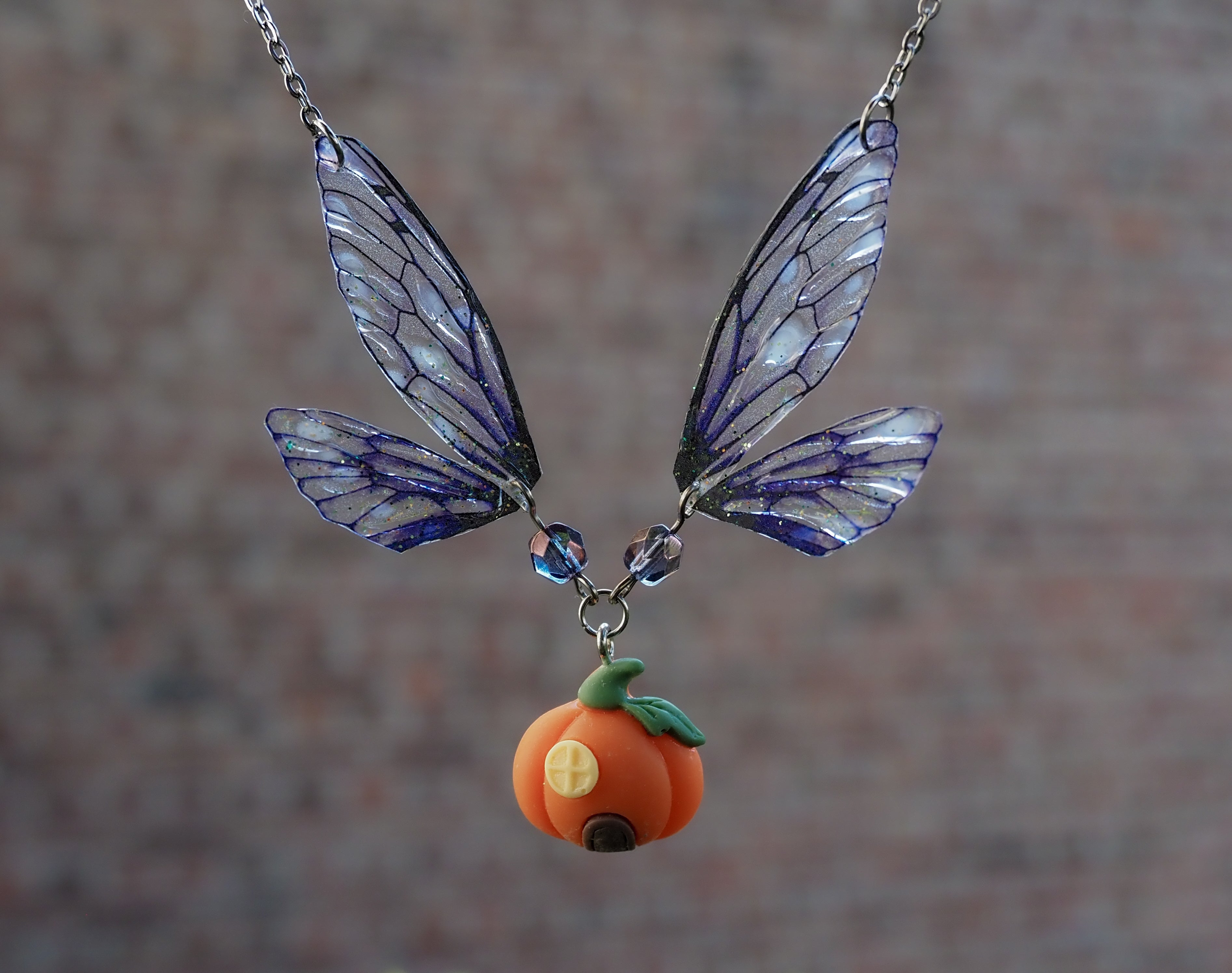 Pumpkin House necklace - purple