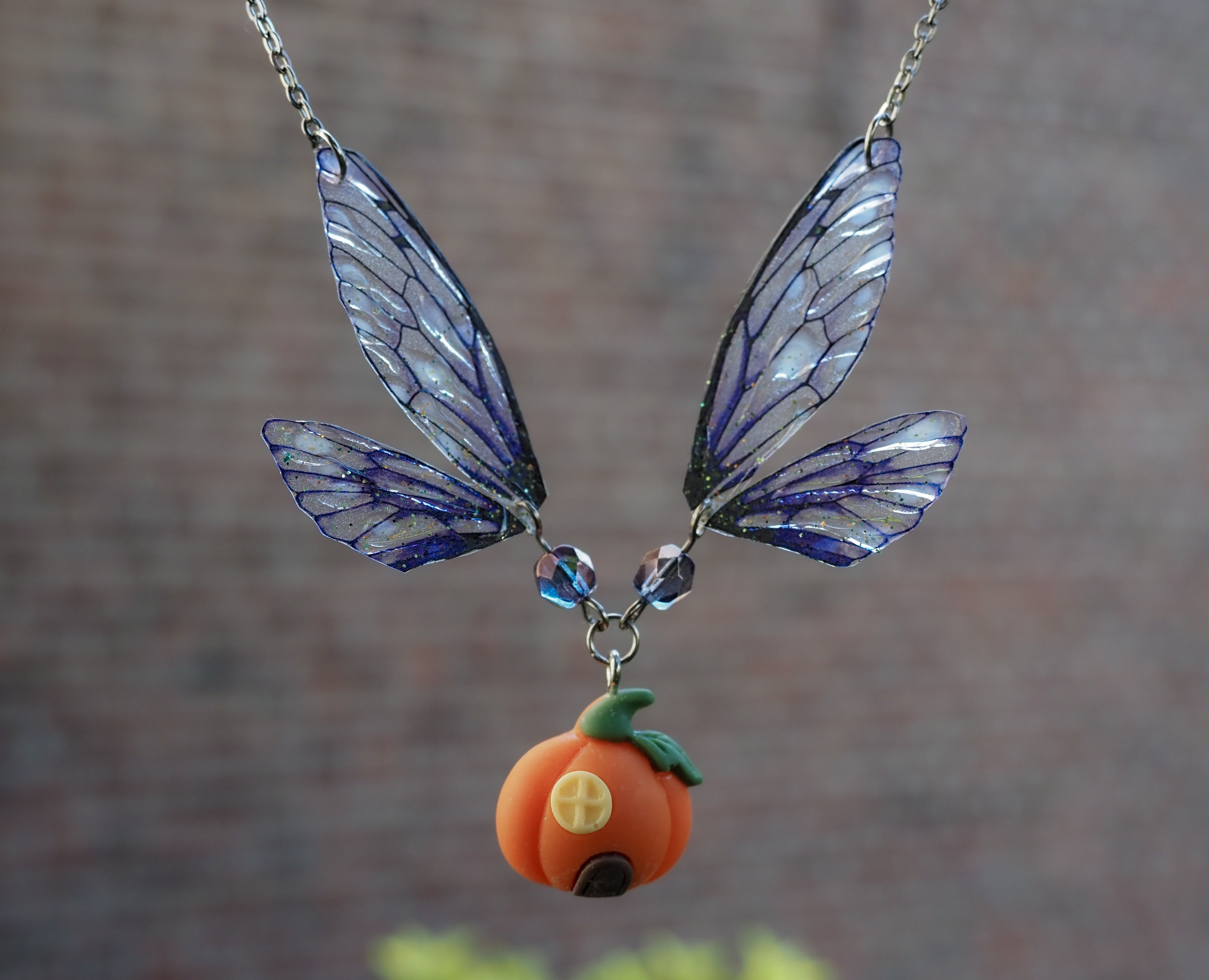 Pumpkin House necklace - purple