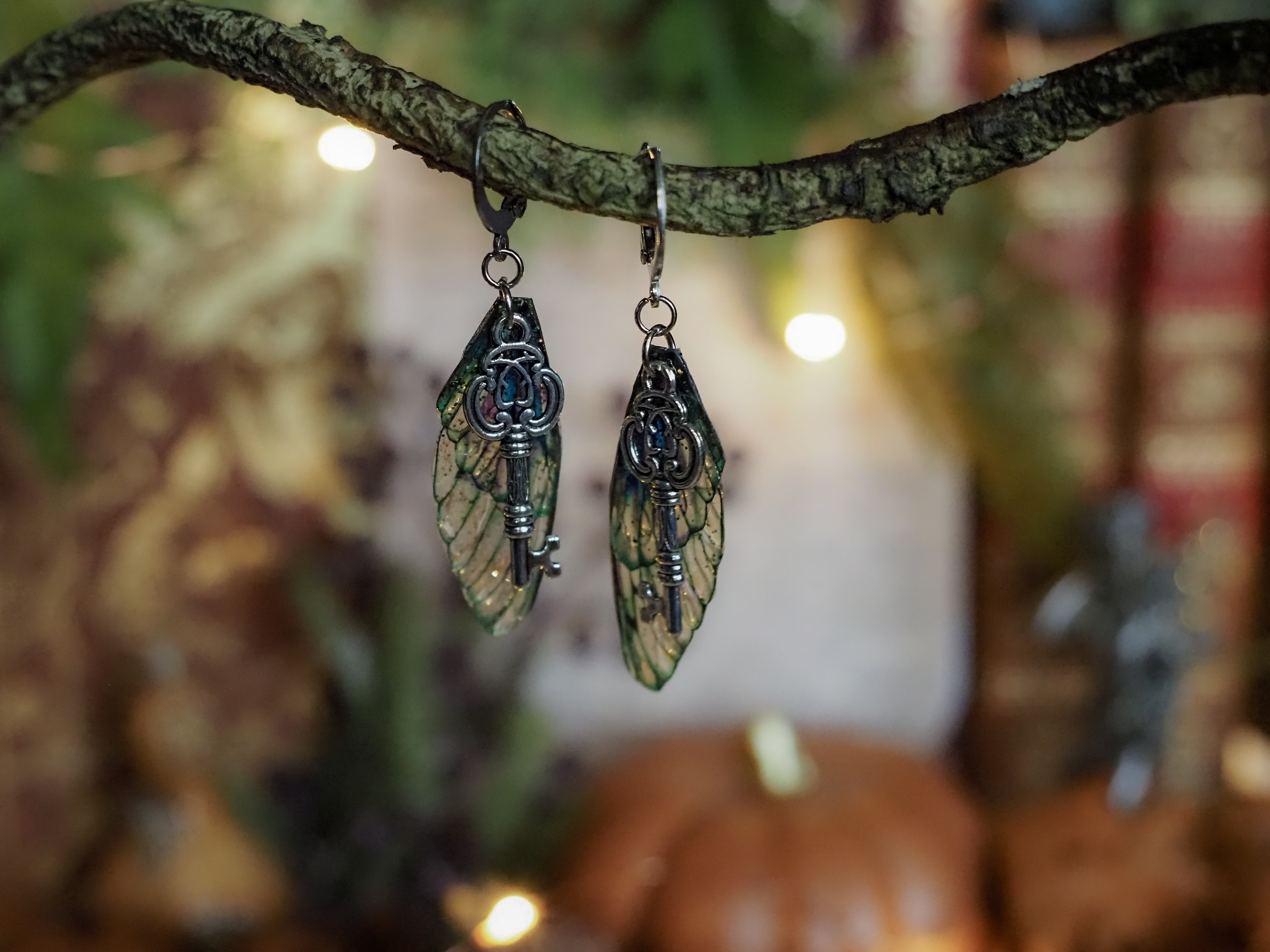 Earrings Key - silver, kelpie