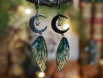 Lade das Bild in den Galerie-Viewer, Earrings - silver moon, blue sea
