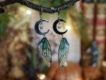 Lade das Bild in den Galerie-Viewer, Earrings - silver moon, blue sea
