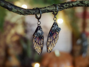 Earrings Pumpkin - silver, spooky