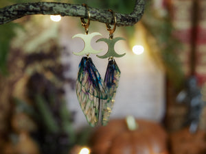 Earrings Moon - gold, kelpie
