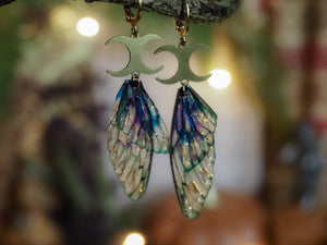 Earrings Moon - gold, kelpie