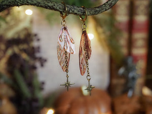 Earrings Stars - gold, pink