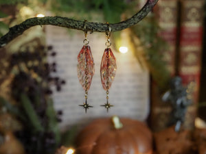 Earrings Stars - gold, pink