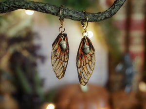 Earrings Acorn - pumpkin patch, gold