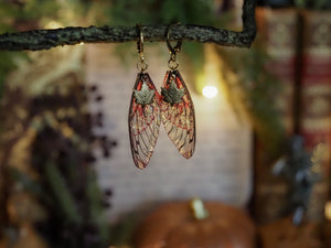 Earrings Maple Leaf - gold, rot