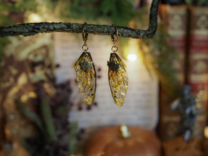 Earrings Maple Leaf - nature, gold