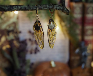 Earrings Maple Leaf - nature, gold