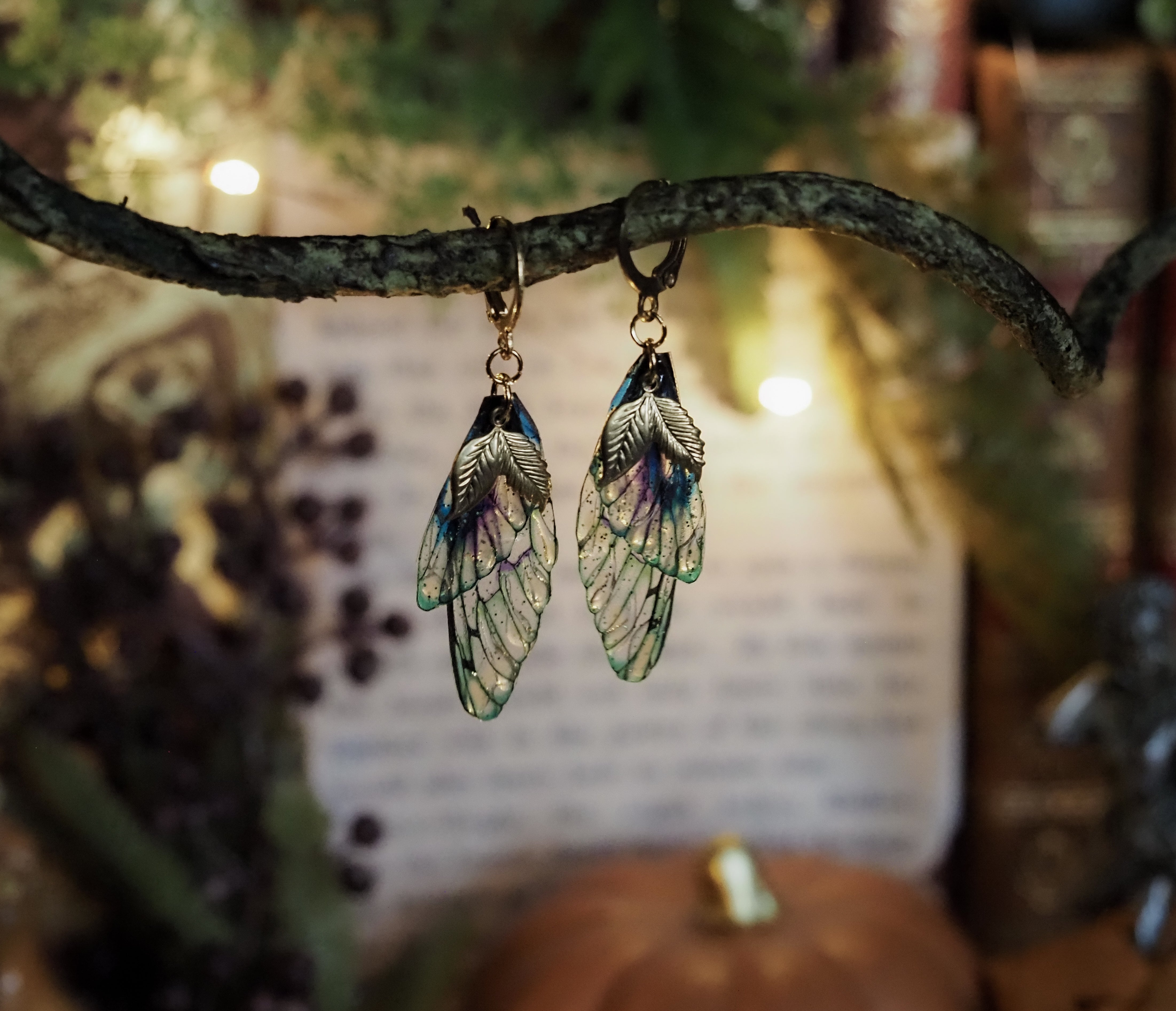 Earrings Leaf - gold, kelpie