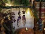 Lade das Bild in den Galerie-Viewer, Earrings Flowers - gold, purple
