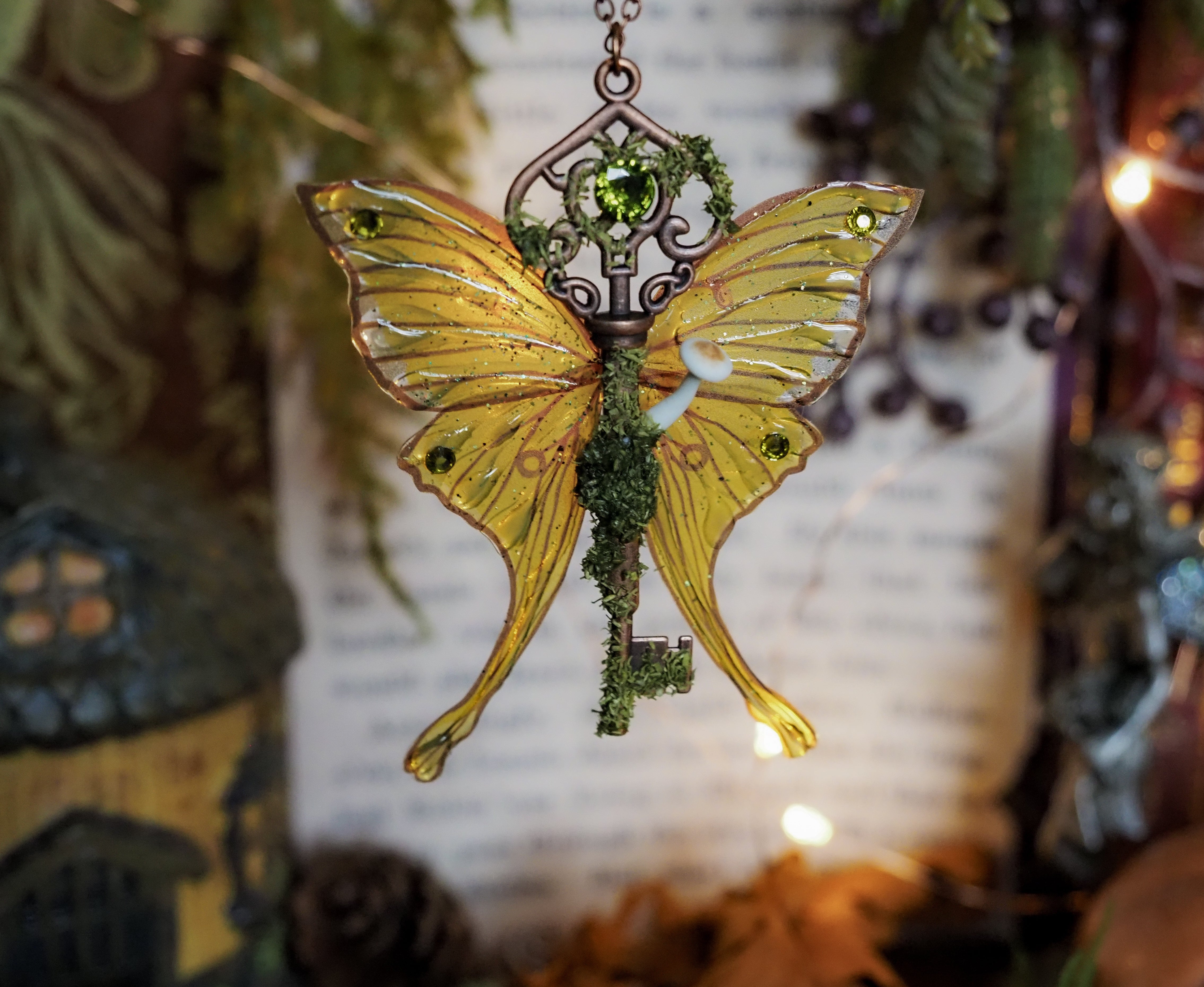 OOAK Flying Key - Forest Moth