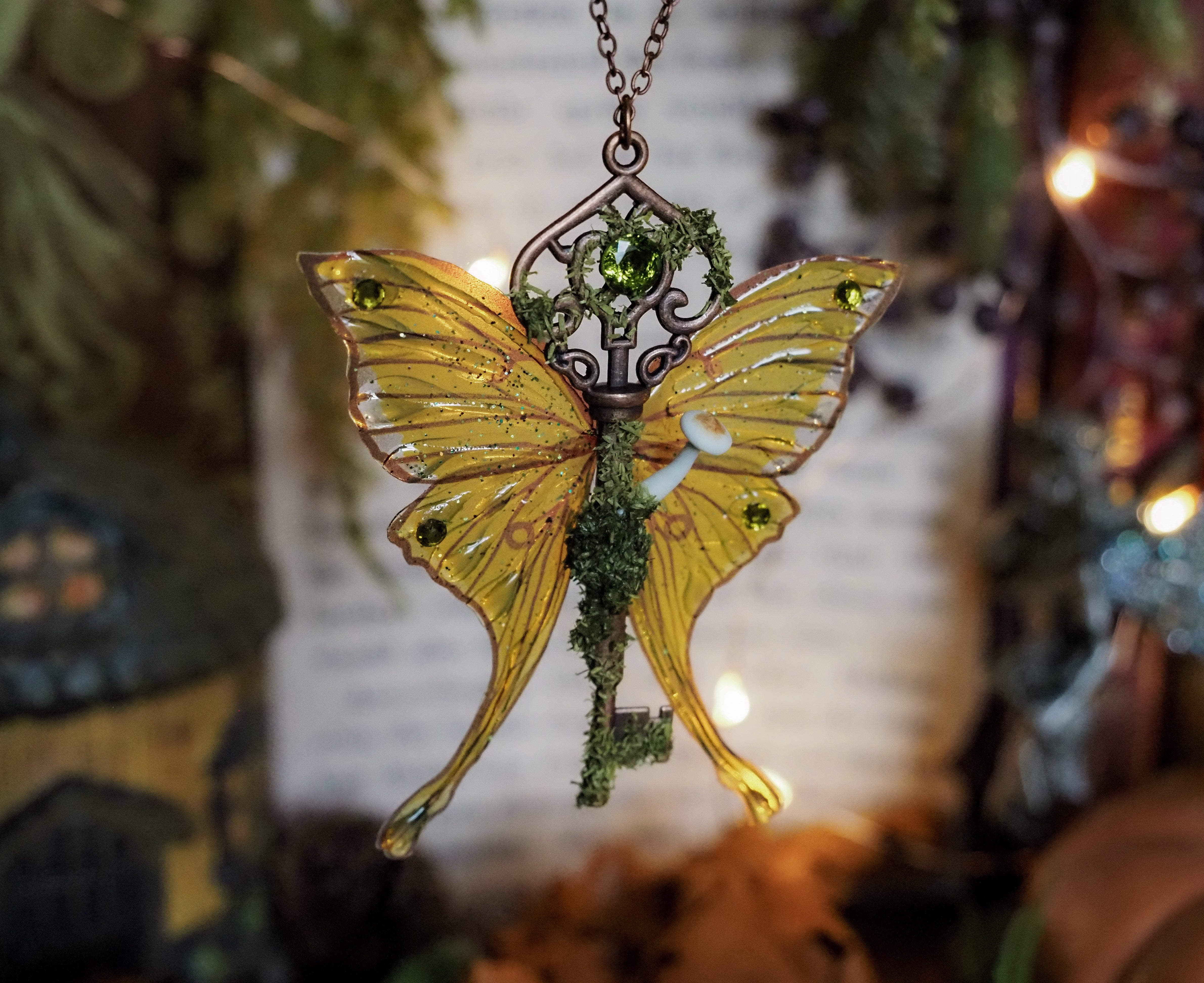 OOAK Flying Key - Forest Moth