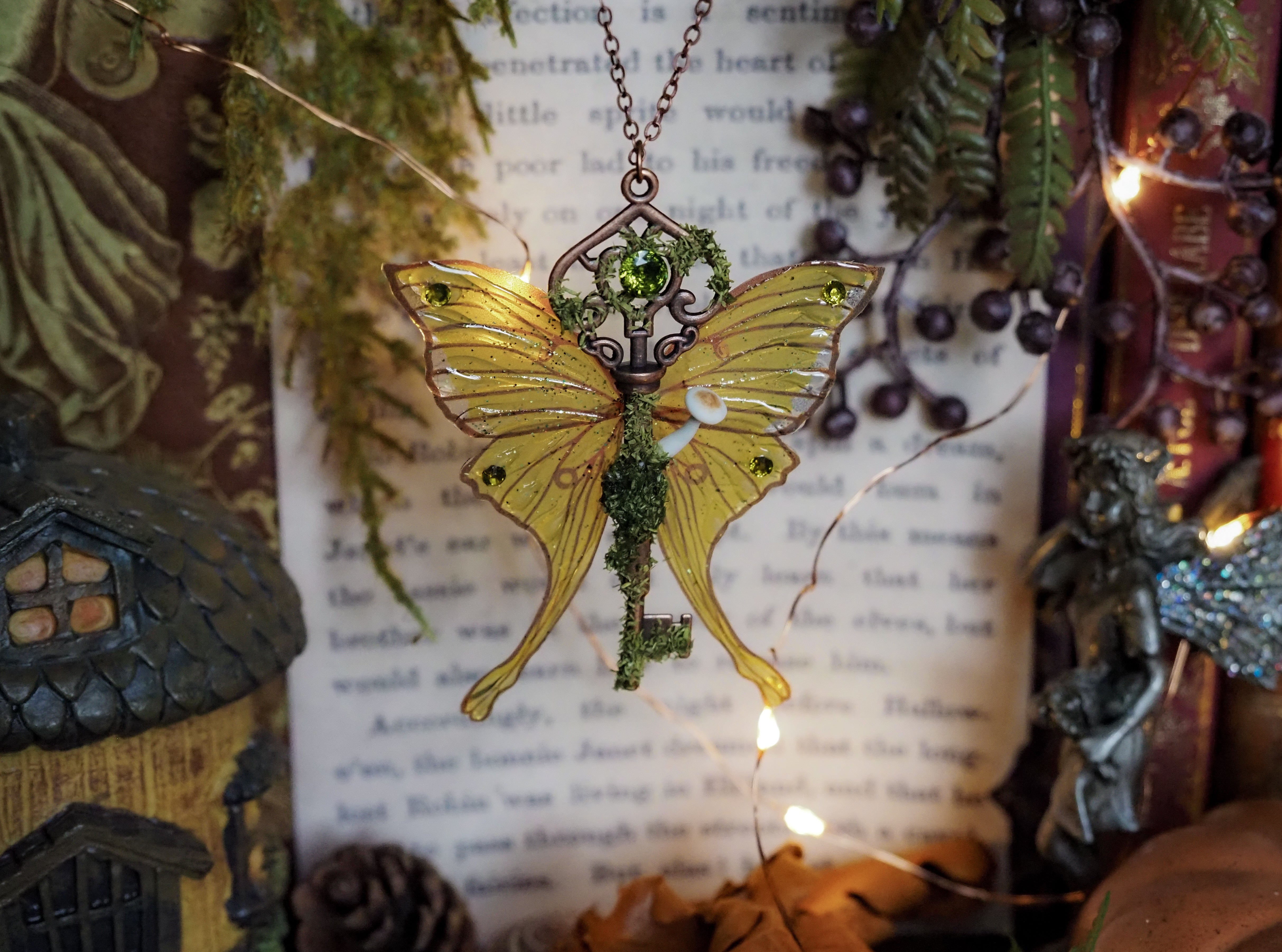 OOAK Flying Key - Forest Moth