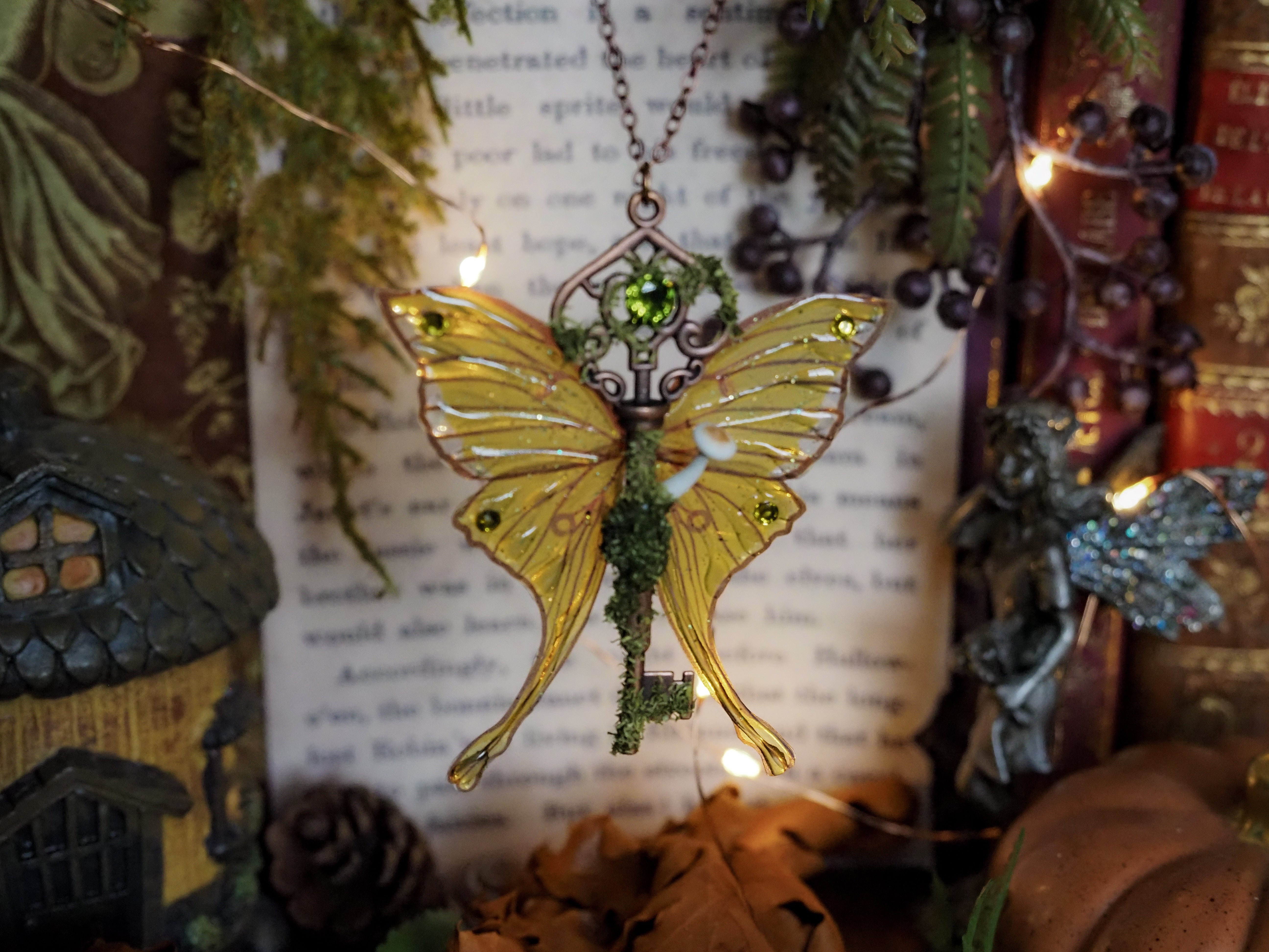 OOAK Flying Key - Forest Moth