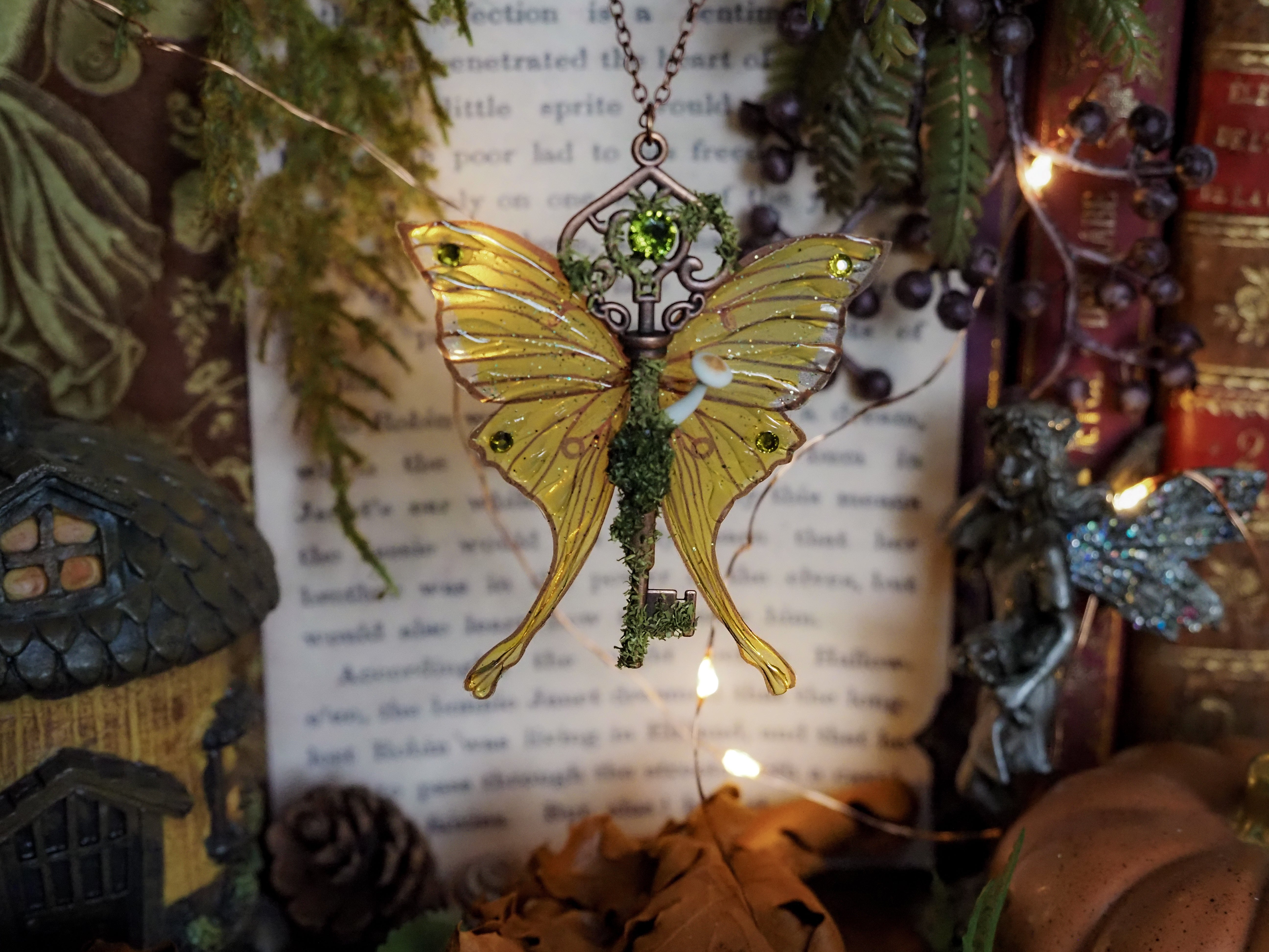 OOAK Flying Key - Forest Moth