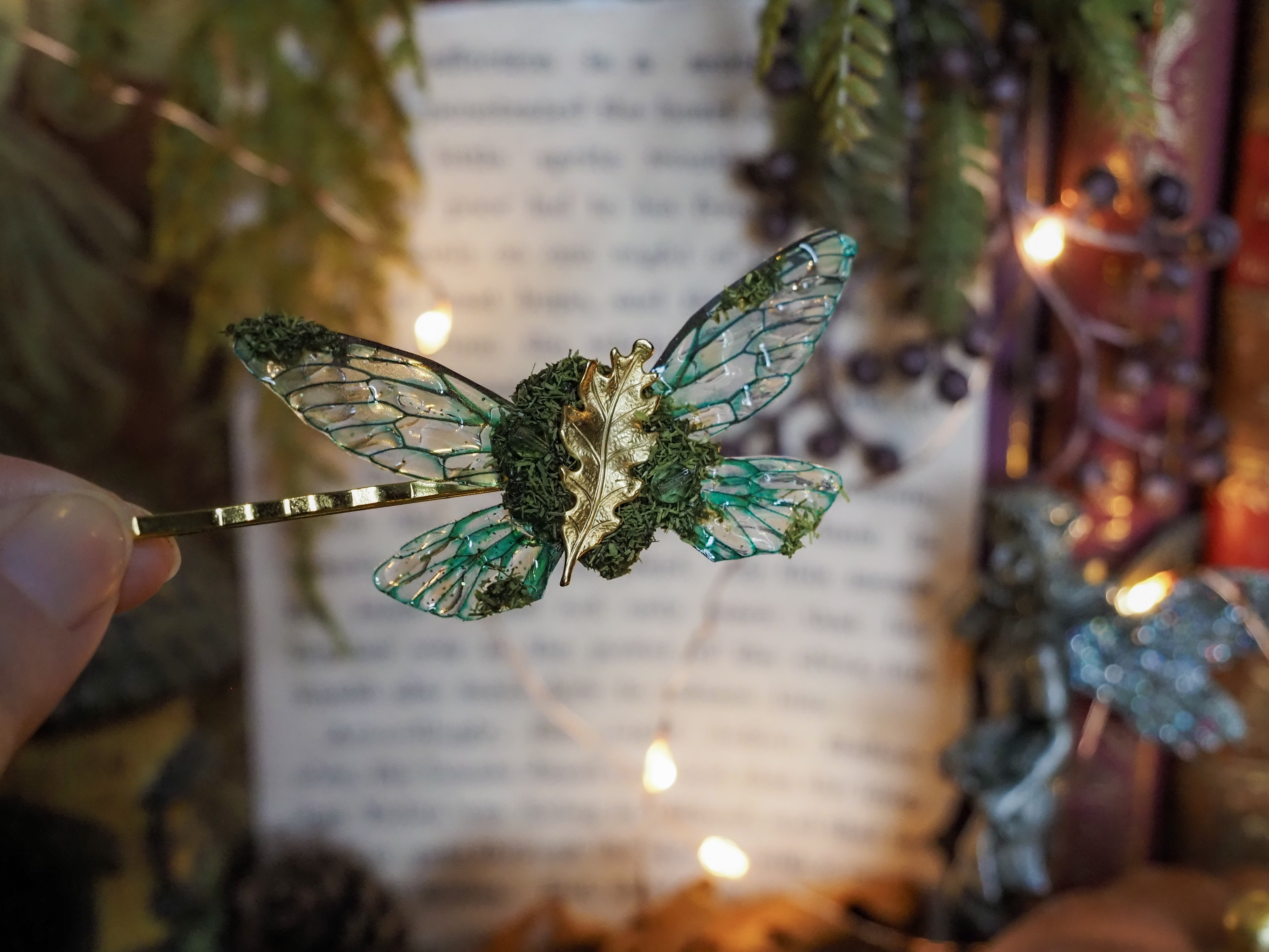 OOAK Hairclip - Acorn Leaf