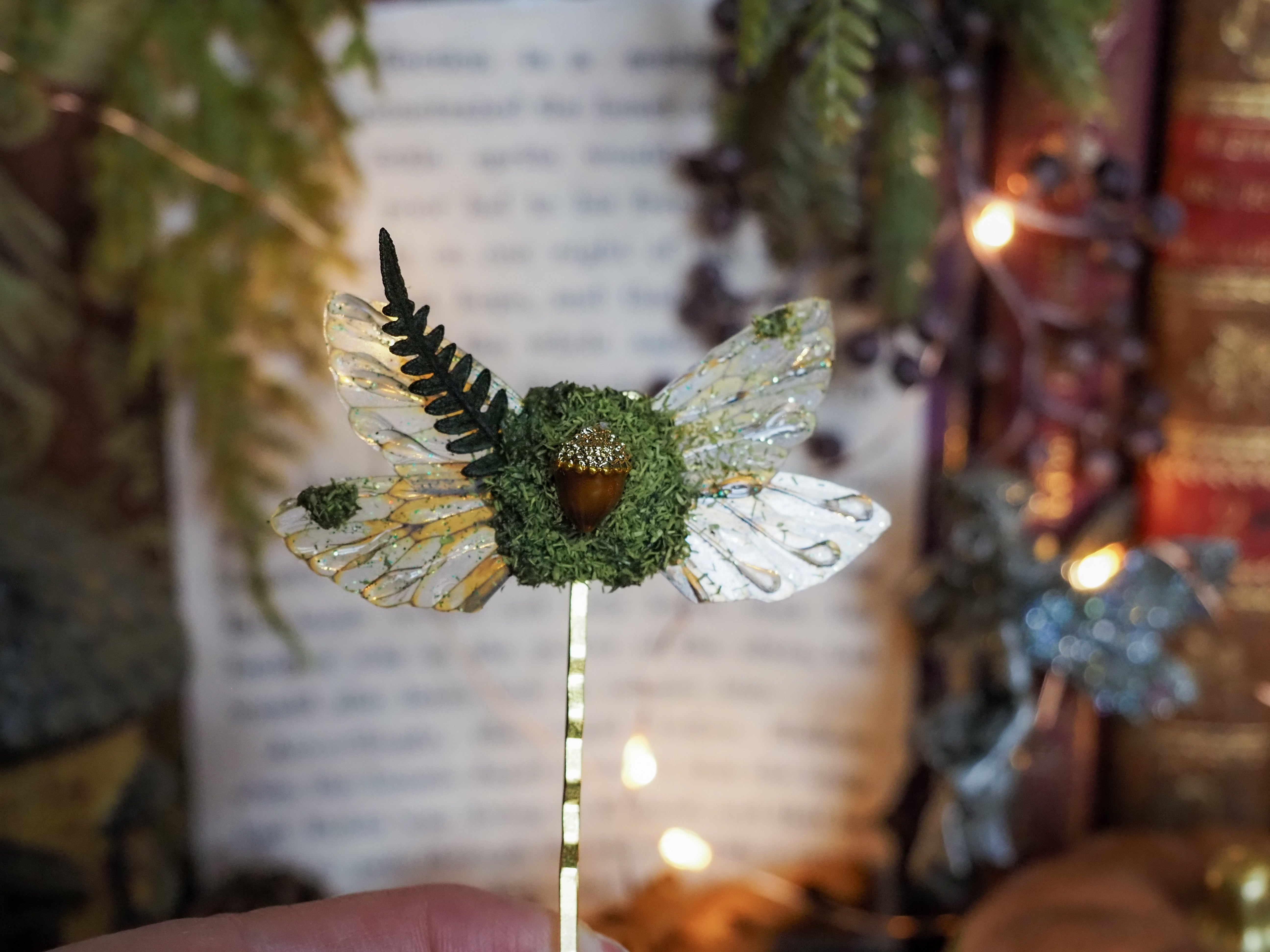 OOAK Hairclip - Acorn Forest