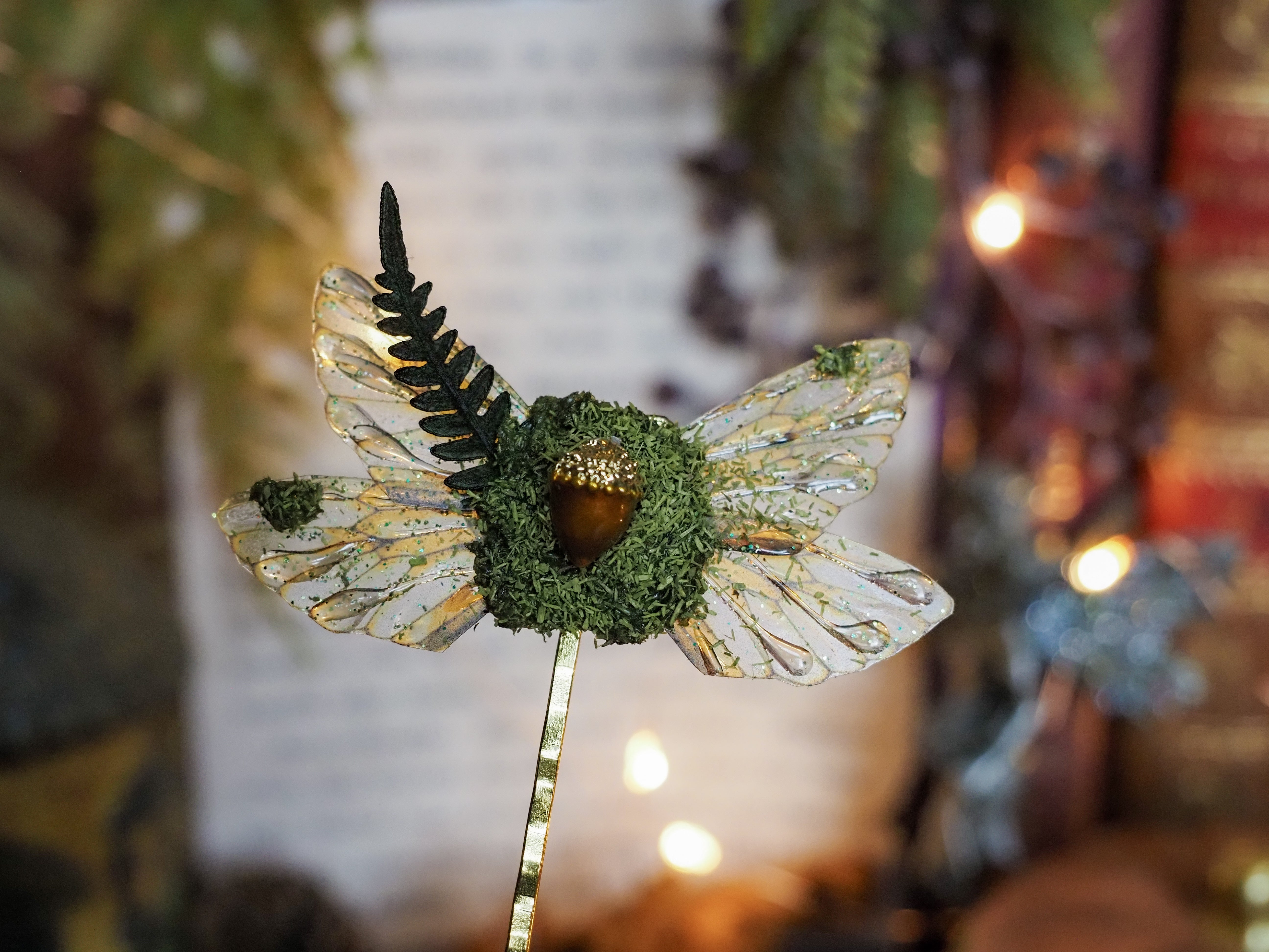 OOAK Hairclip - Acorn Forest