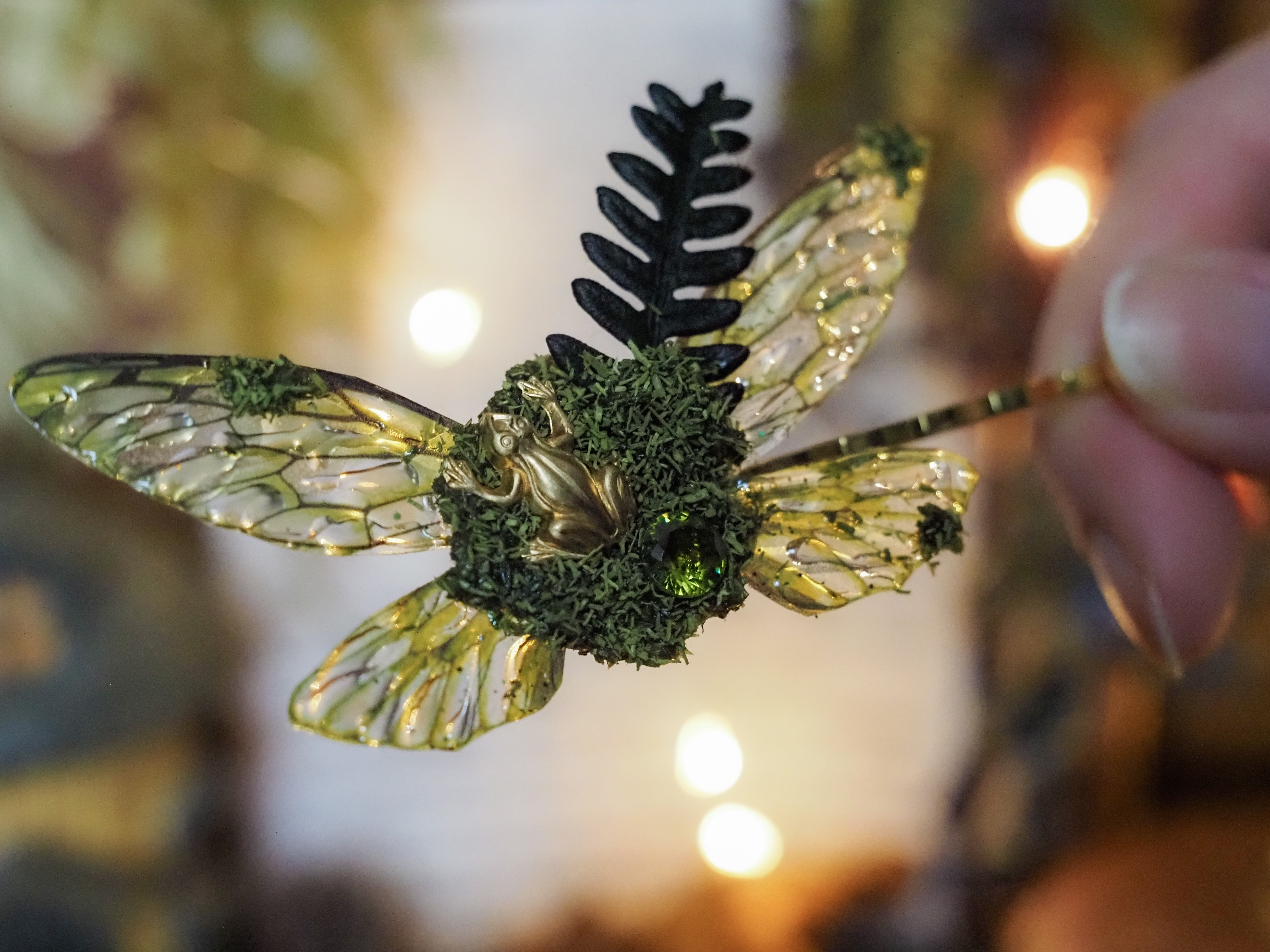 OOAK Hairclip - Forest Frog