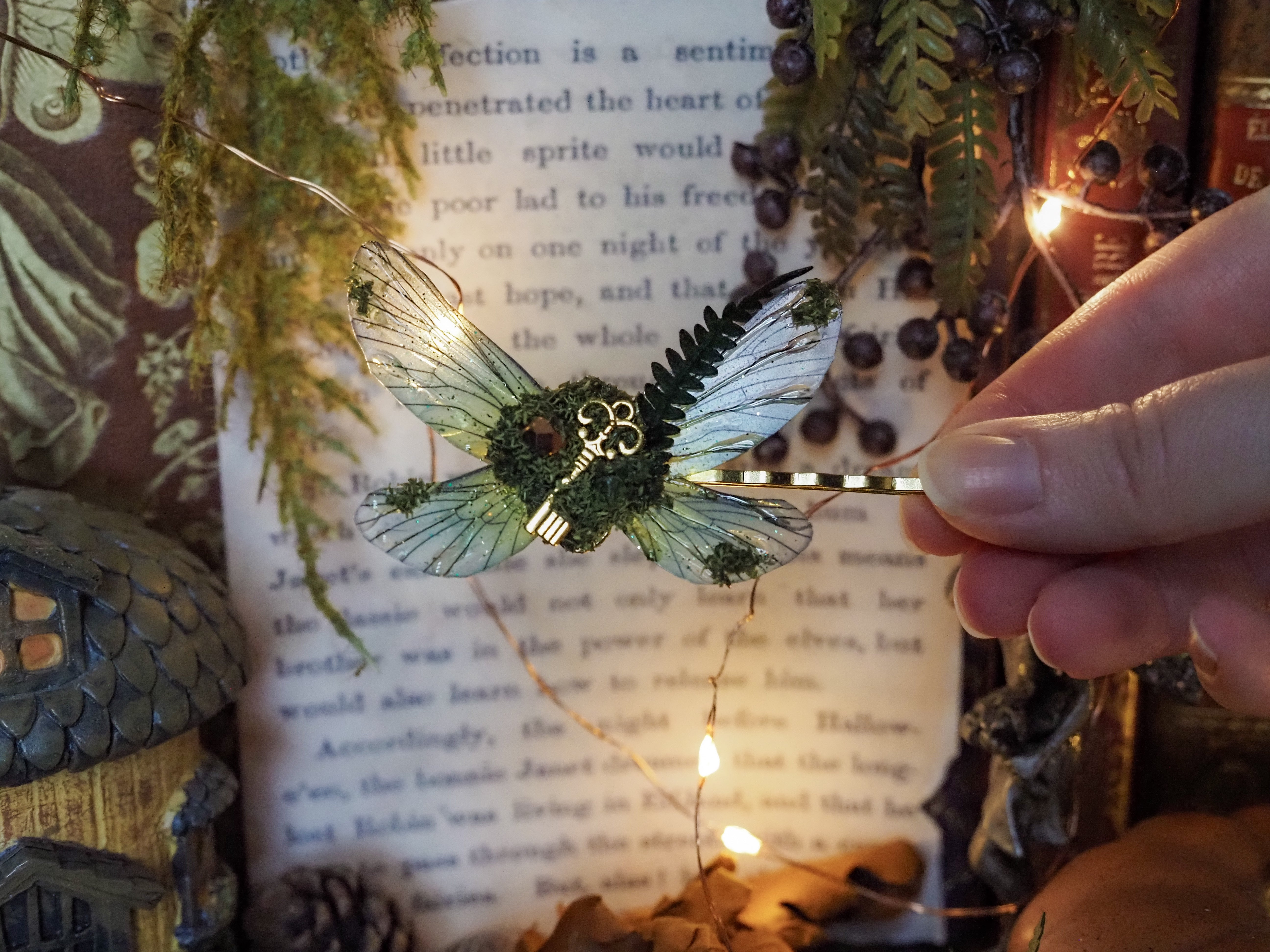 OOAK Hairclip - Forest Key