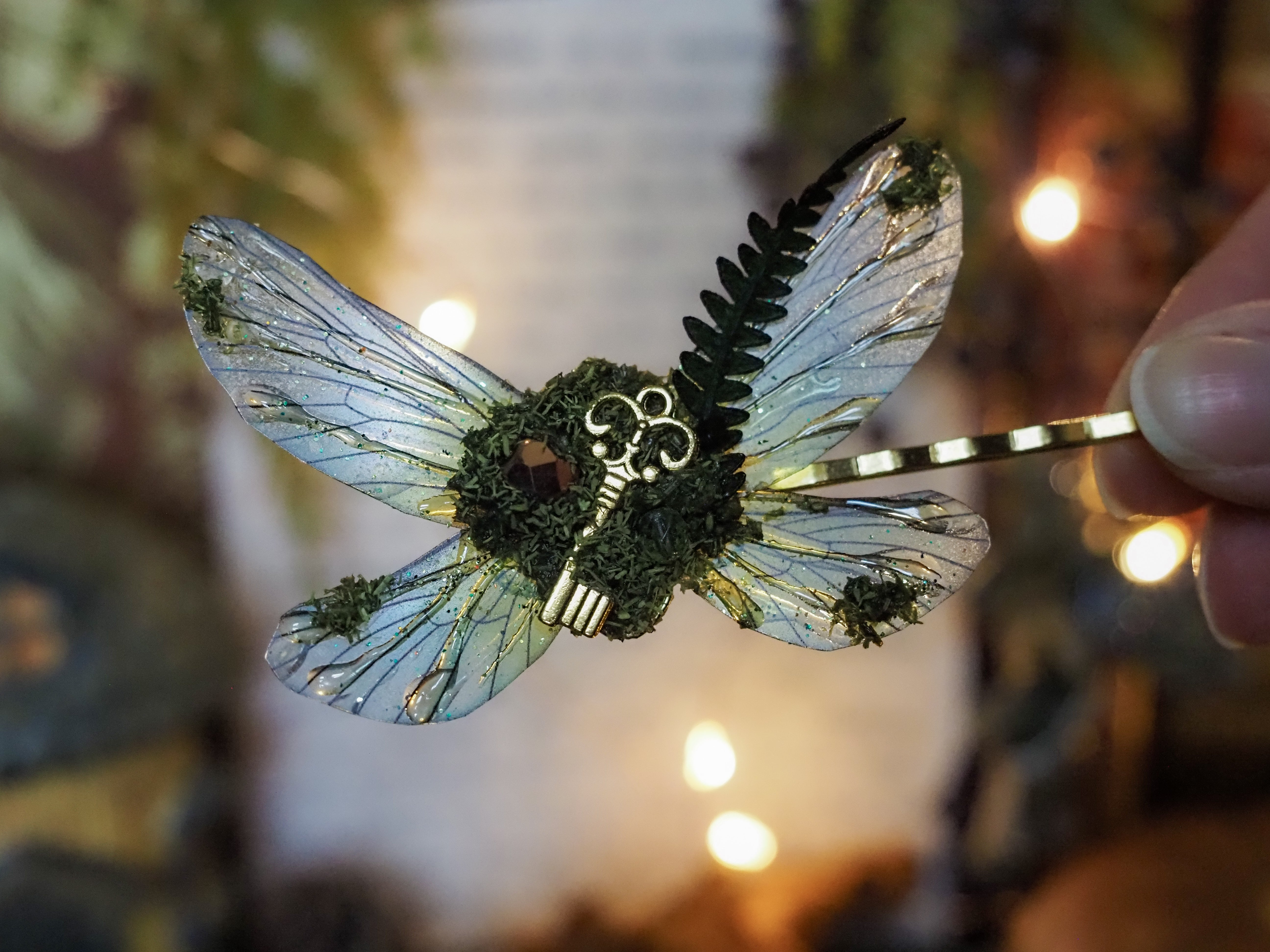 OOAK Hairclip - Forest Key