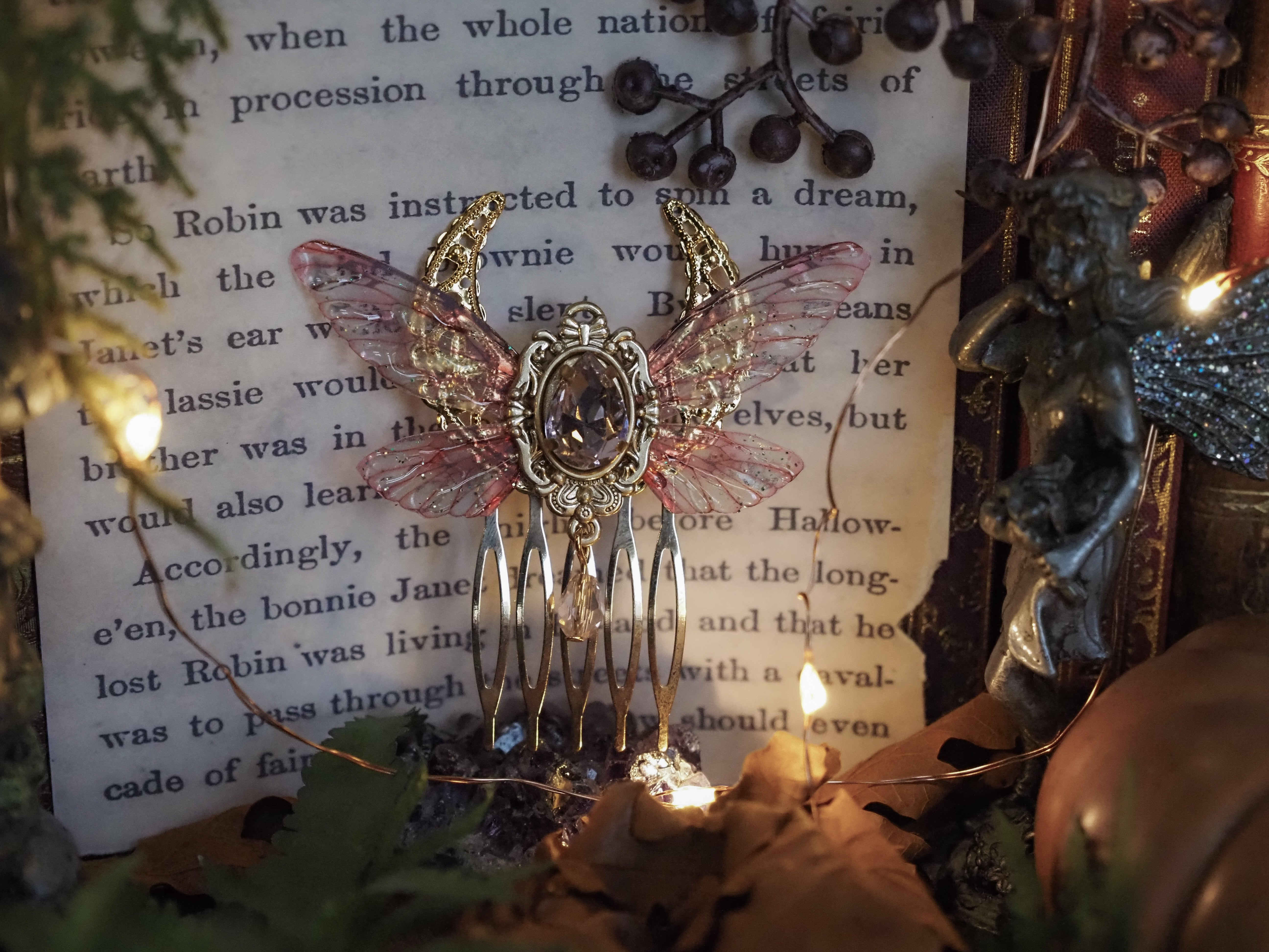 Haircomb pink moon - small