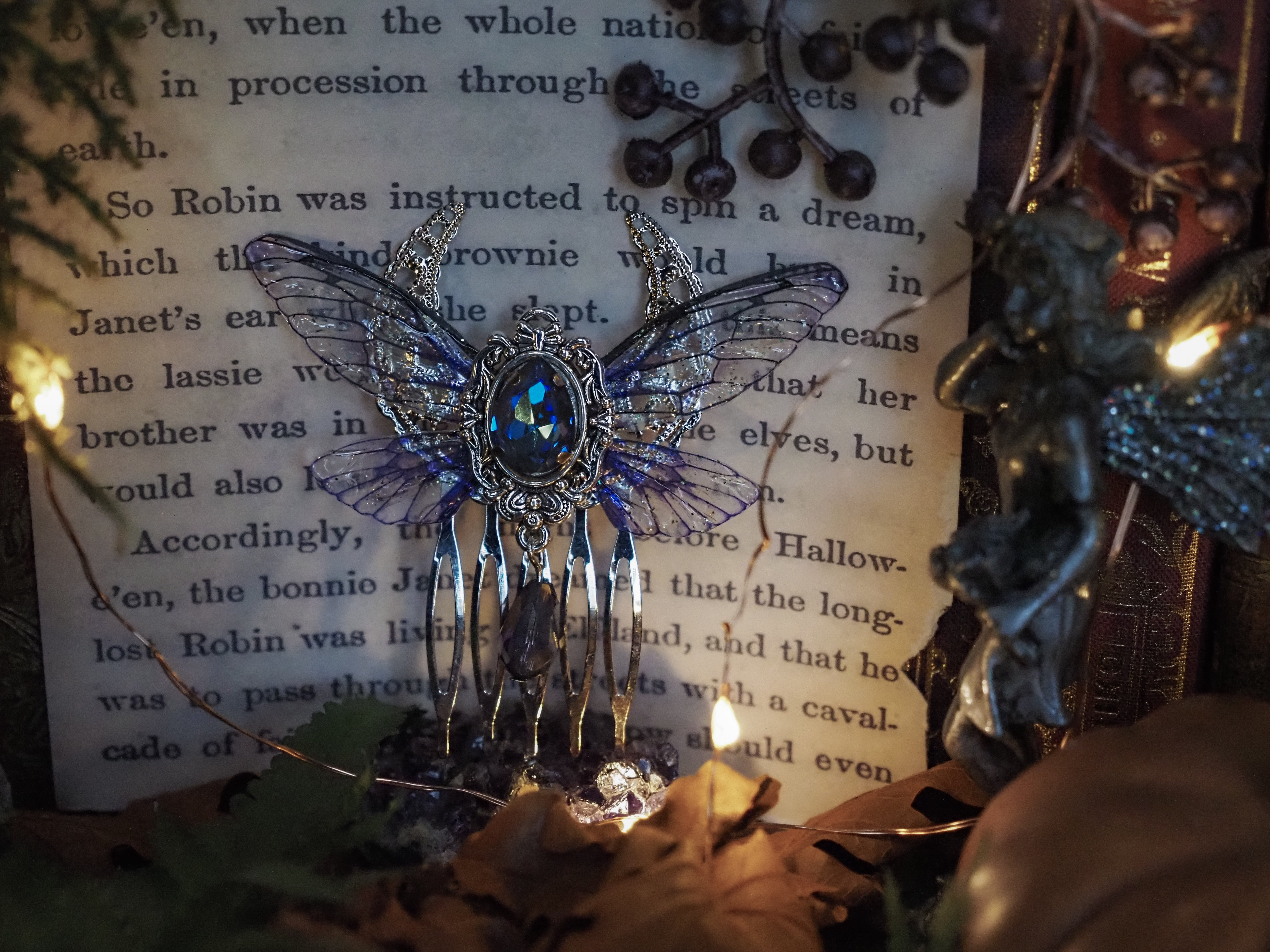 Haircomb purple moon - small