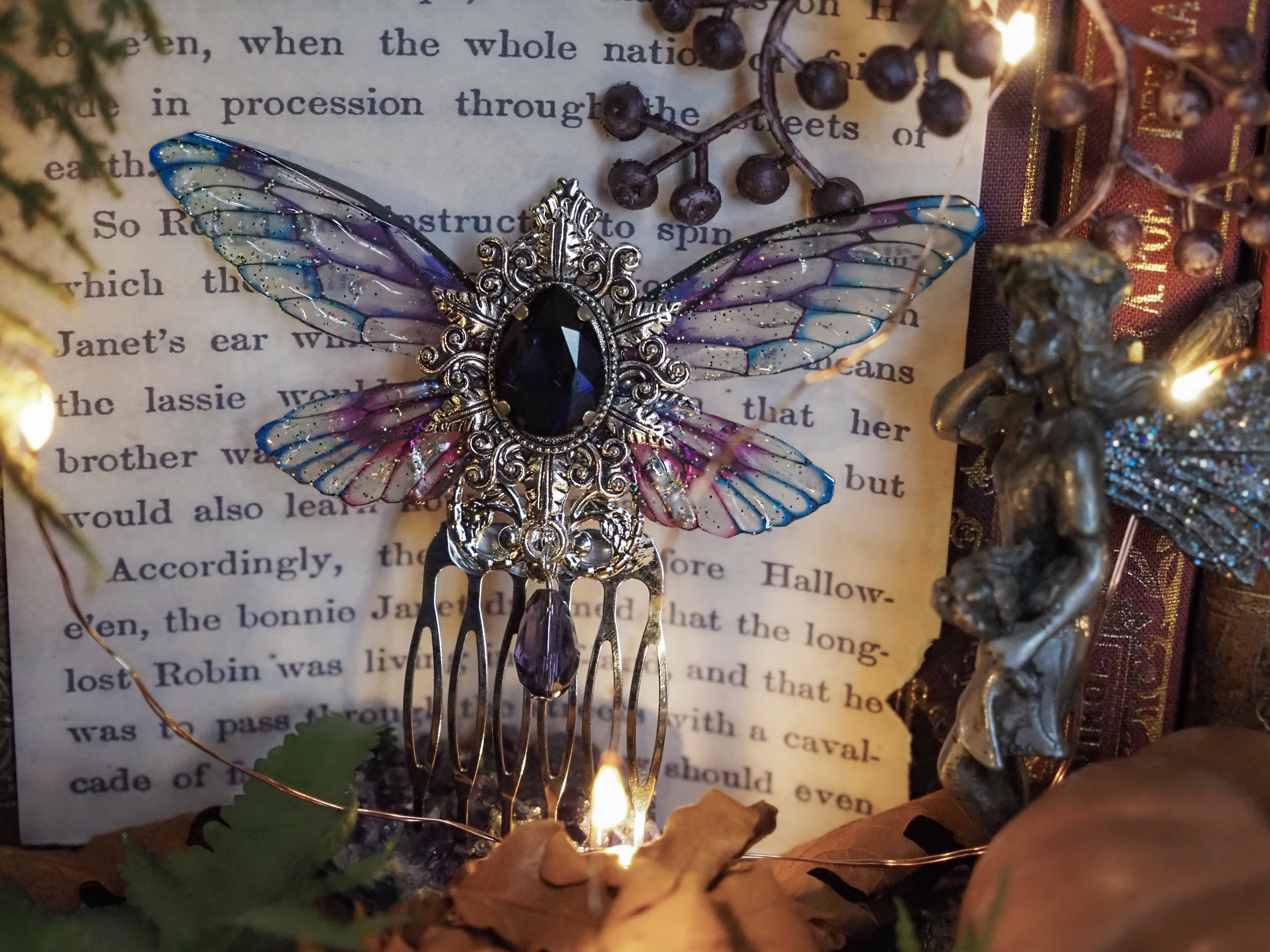 Haircomb purple glas