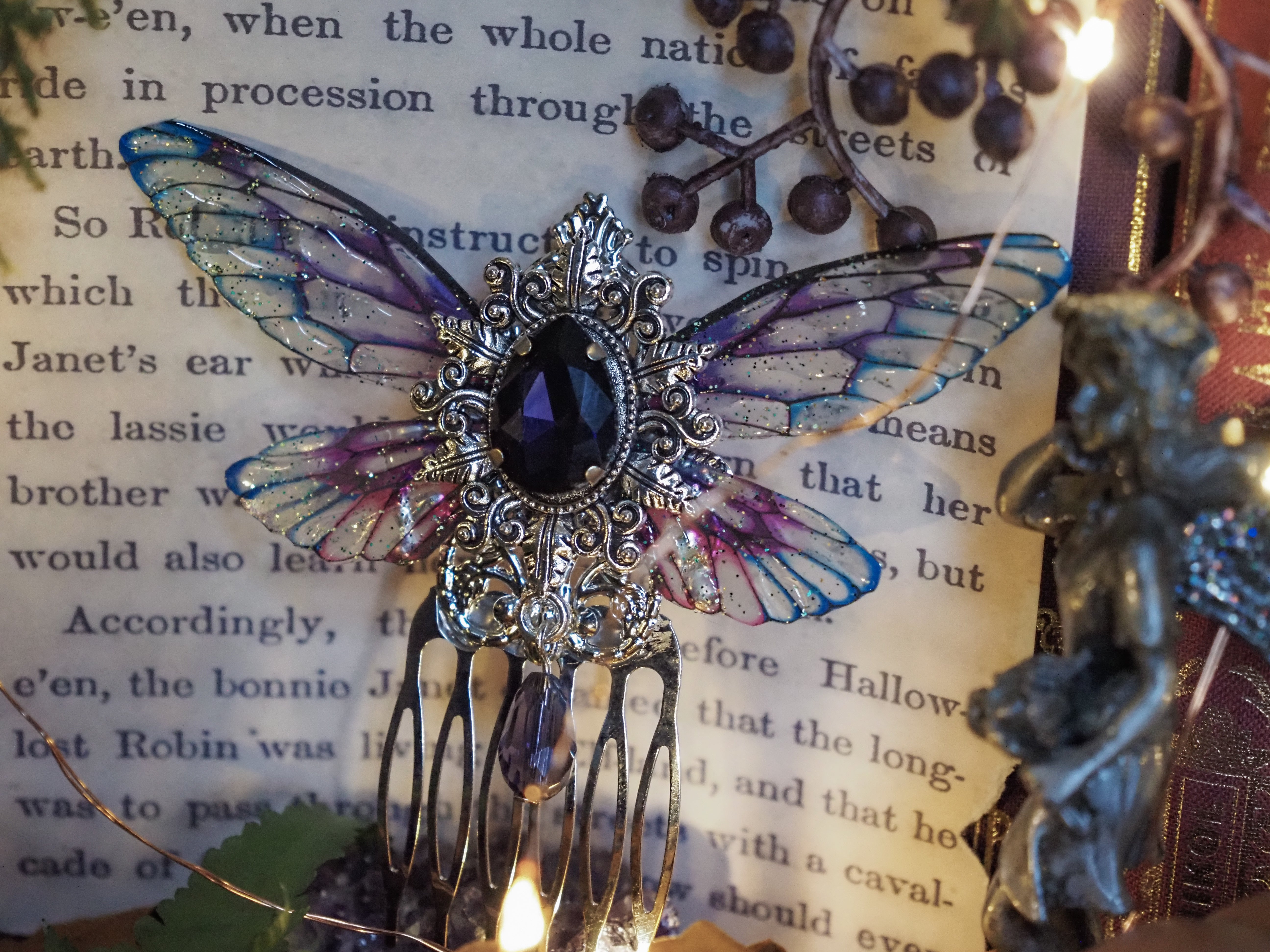 Haircomb purple glas