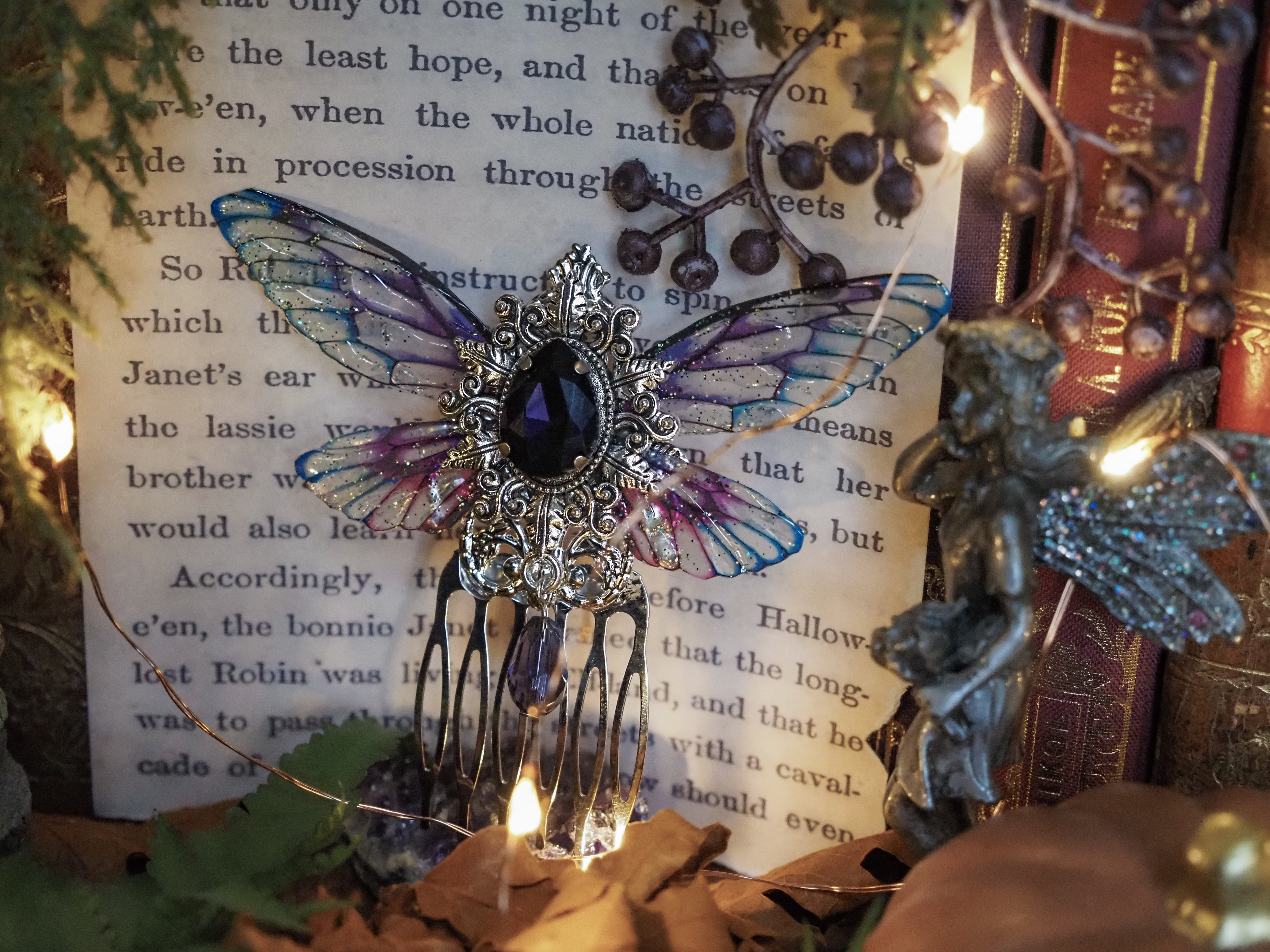 Haircomb purple glas