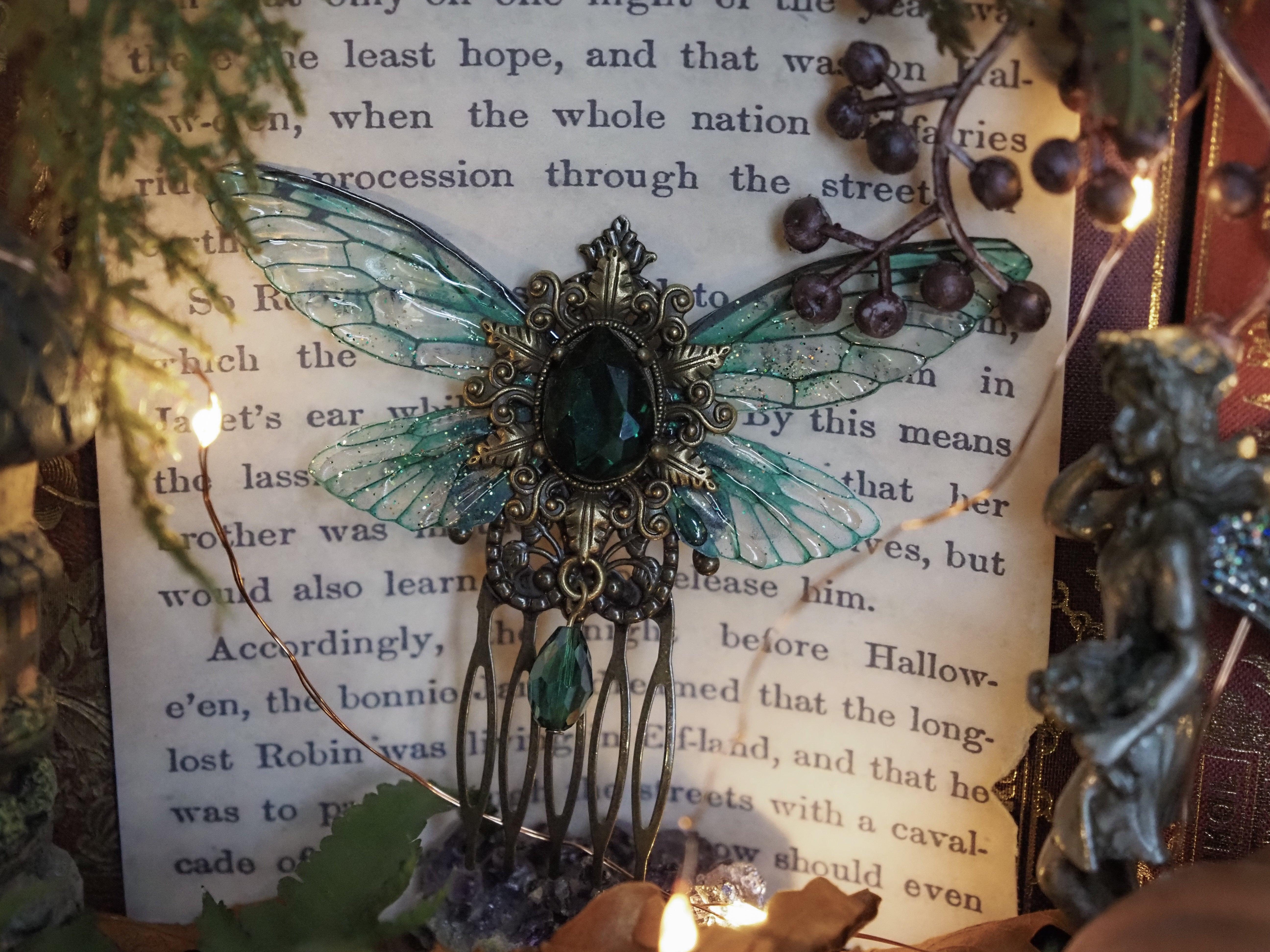 Haircomb Emerald Bronce