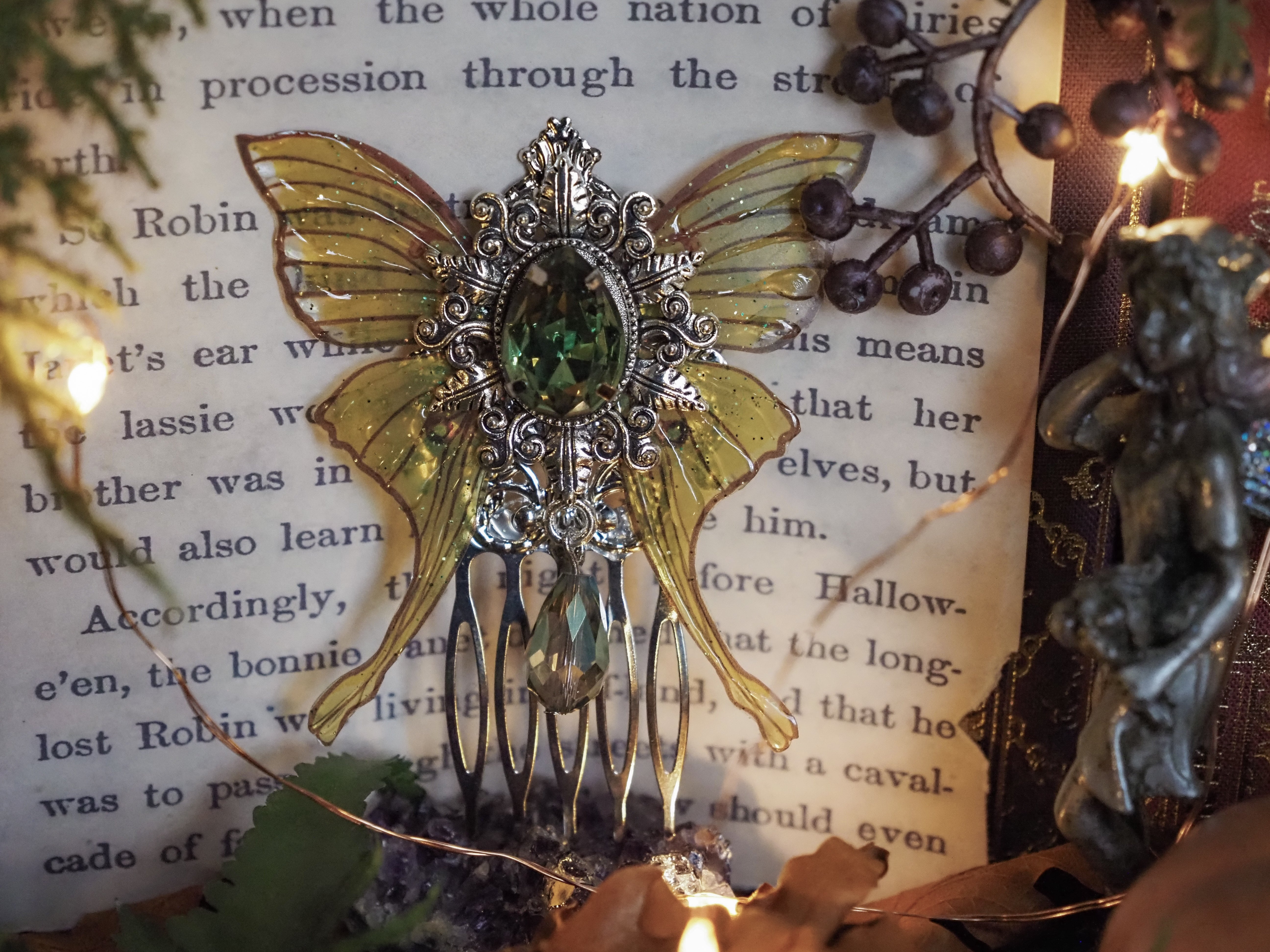 Haircomb Luna Moth Yellow