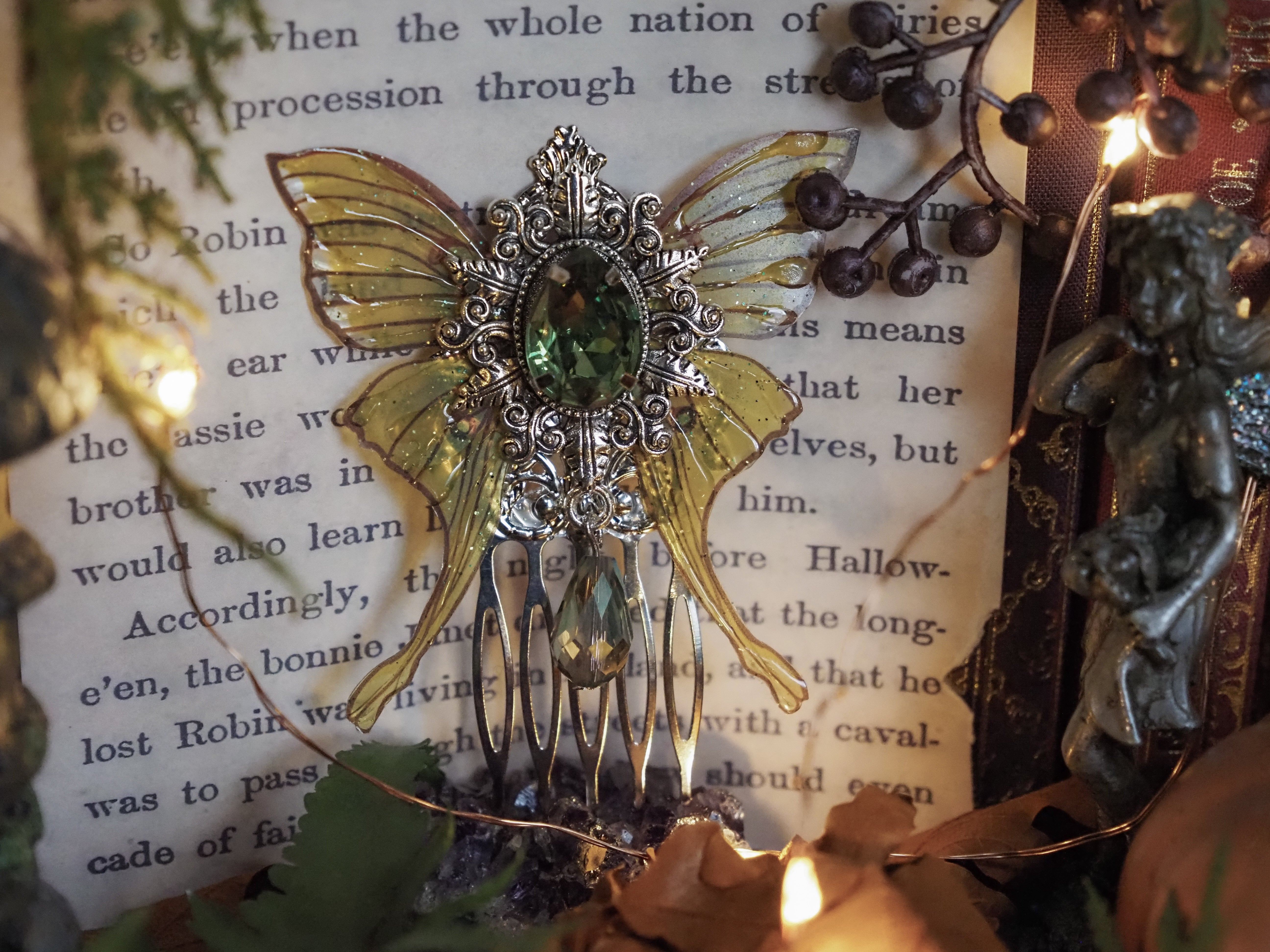 Haircomb Luna Moth Yellow