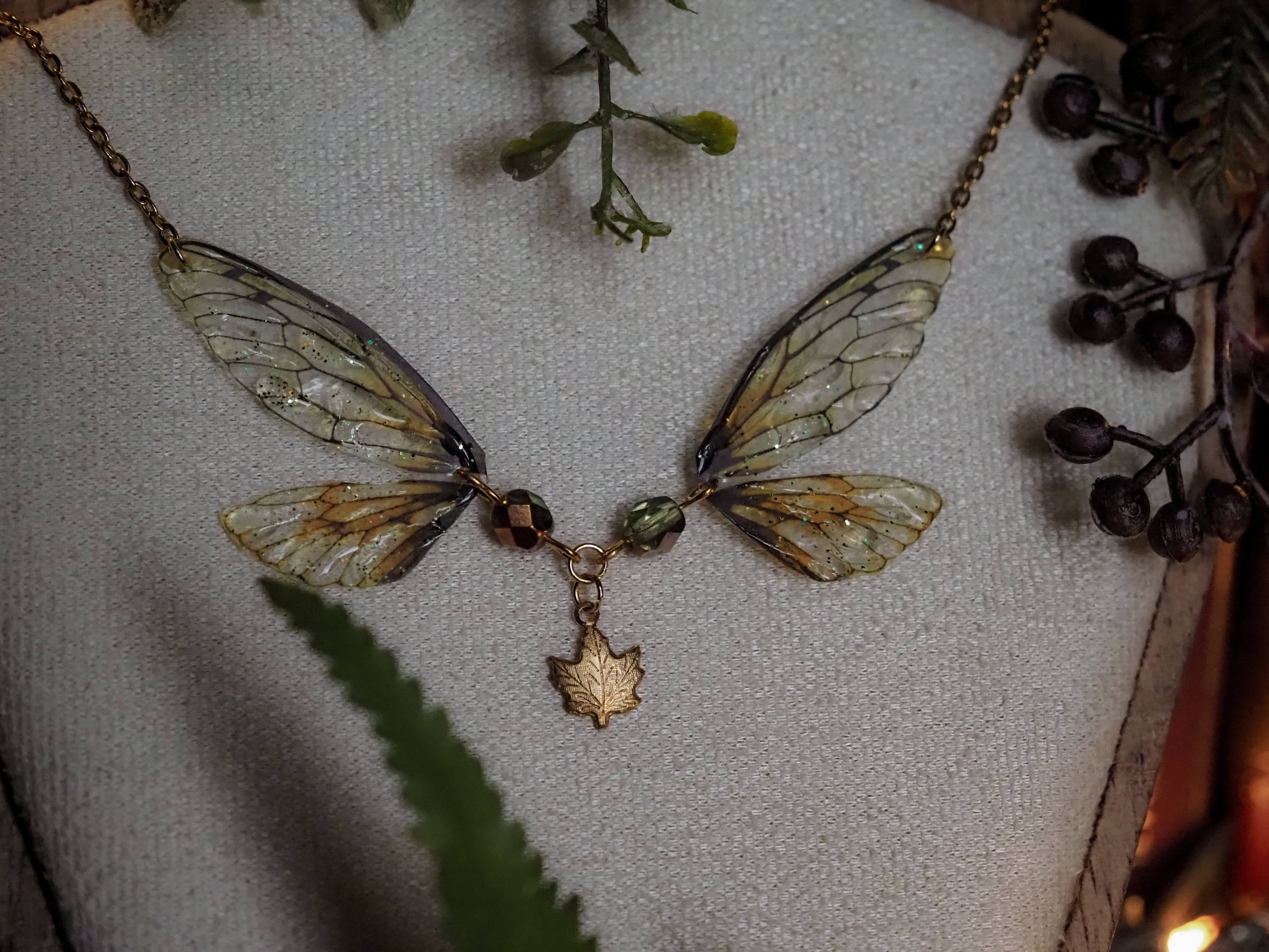 Enchanted Necklace - nature, maple leaf