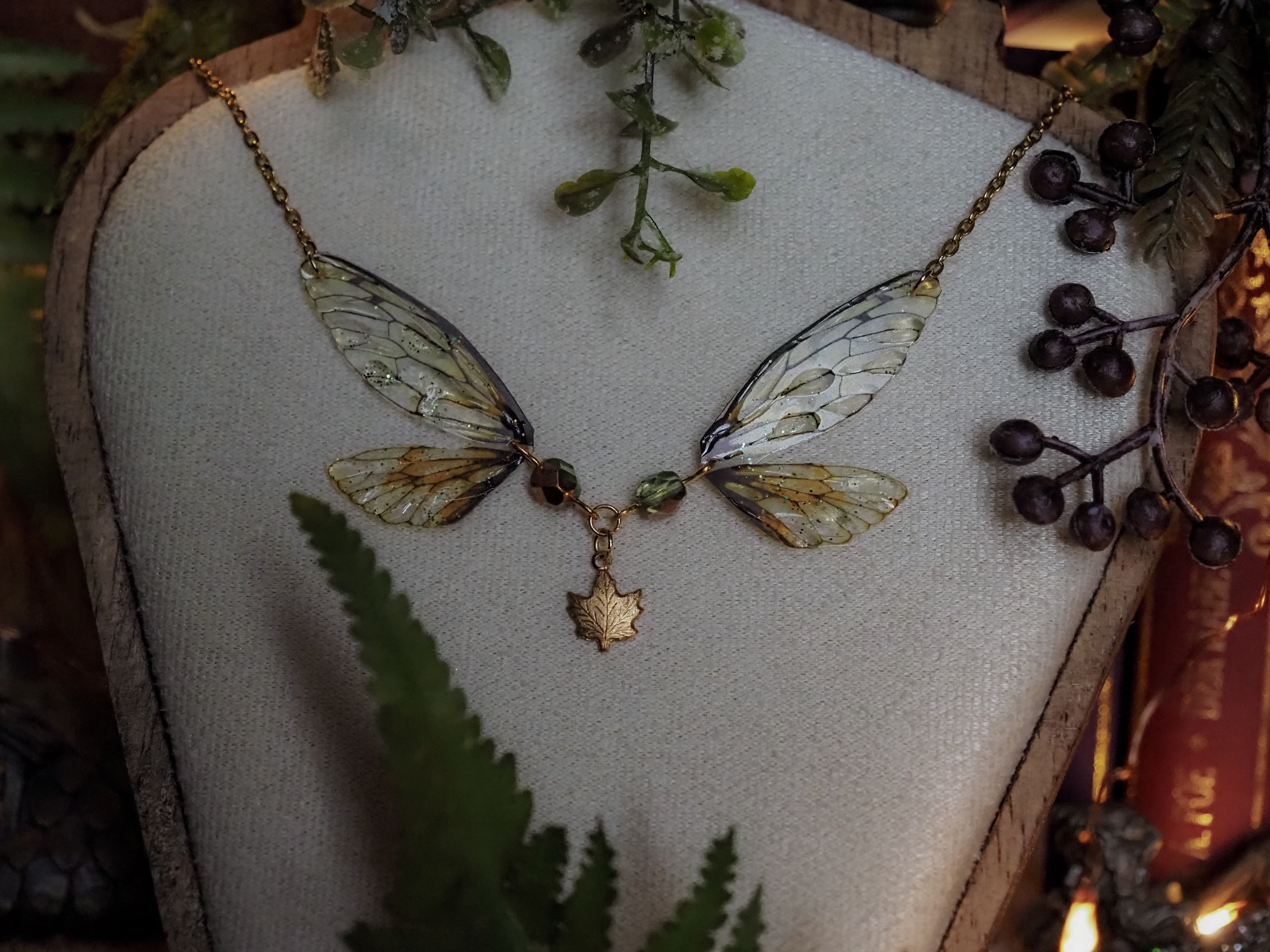 Enchanted Necklace - nature, maple leaf