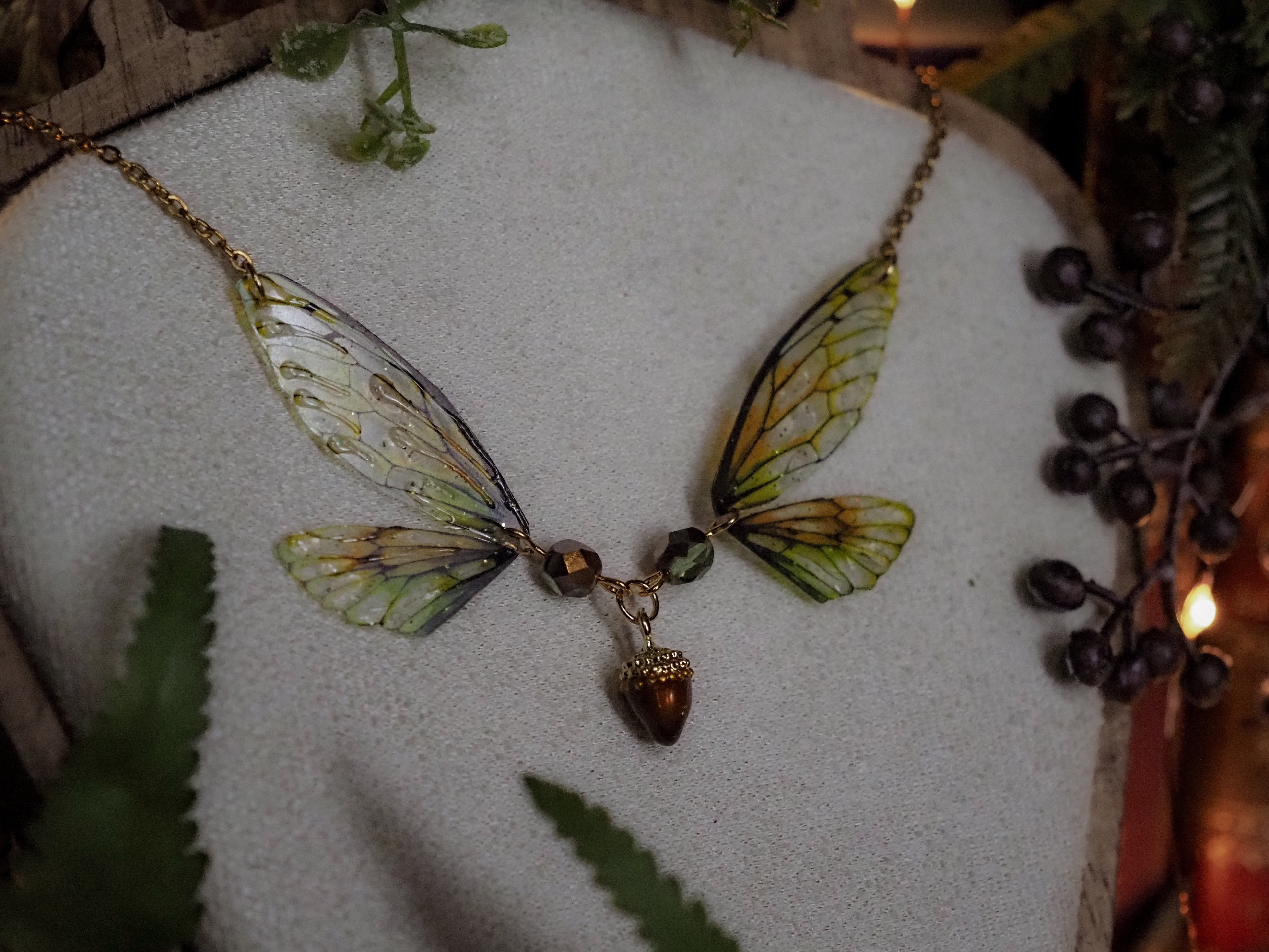 Enchanted Necklace - autumn, acorn