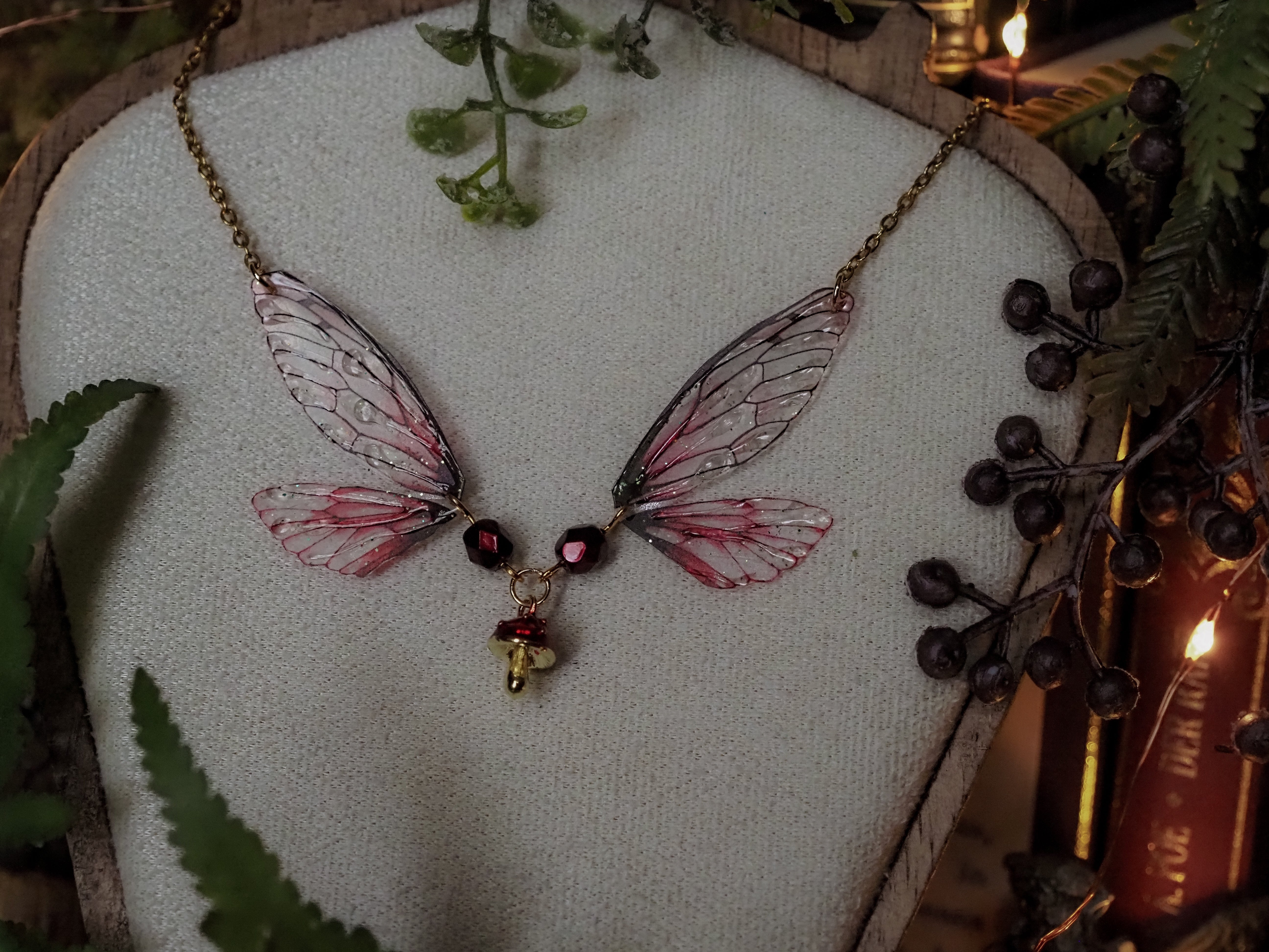 Enchanted Necklace - red, toadstool