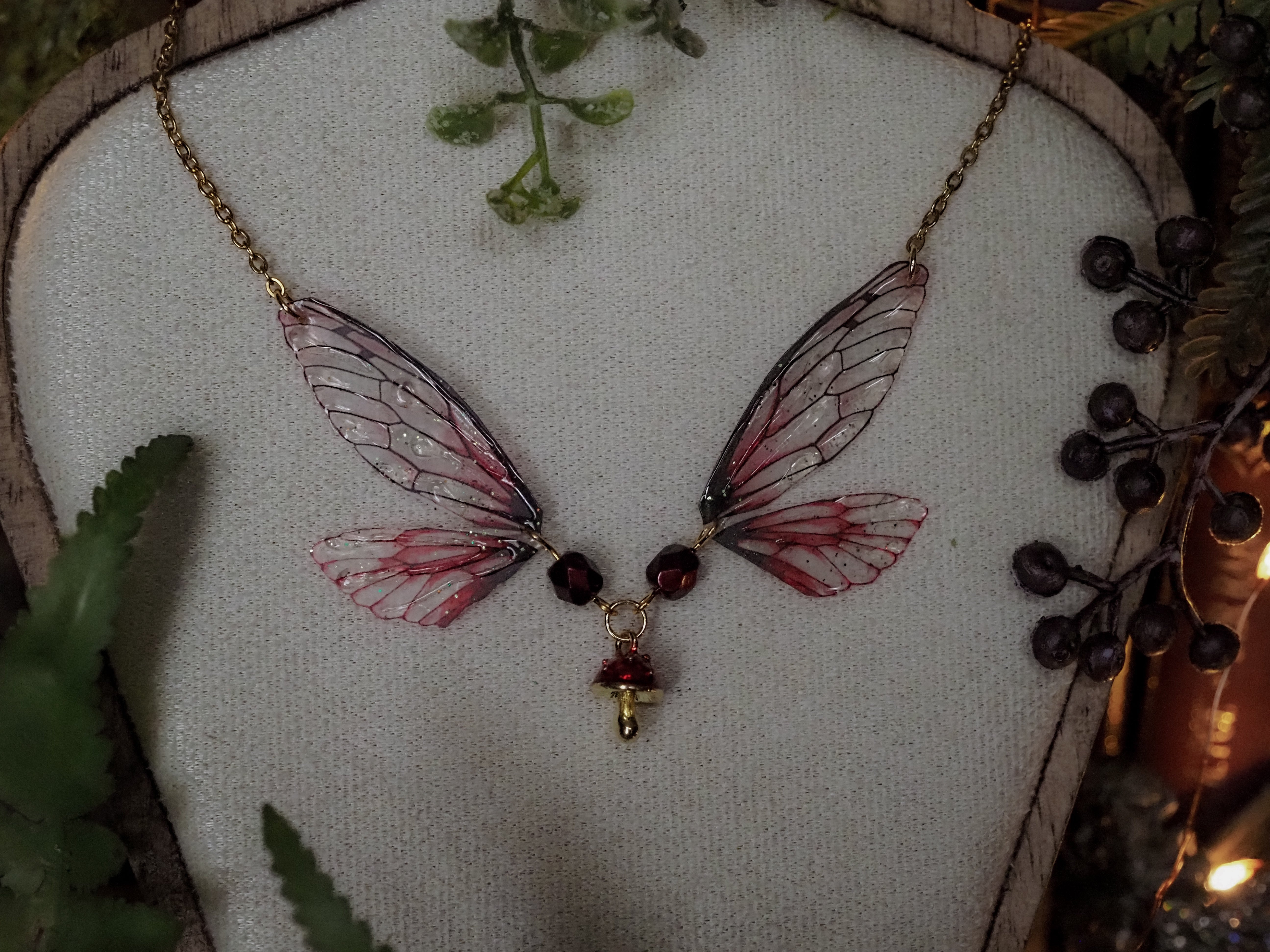 Enchanted Necklace - red, toadstool