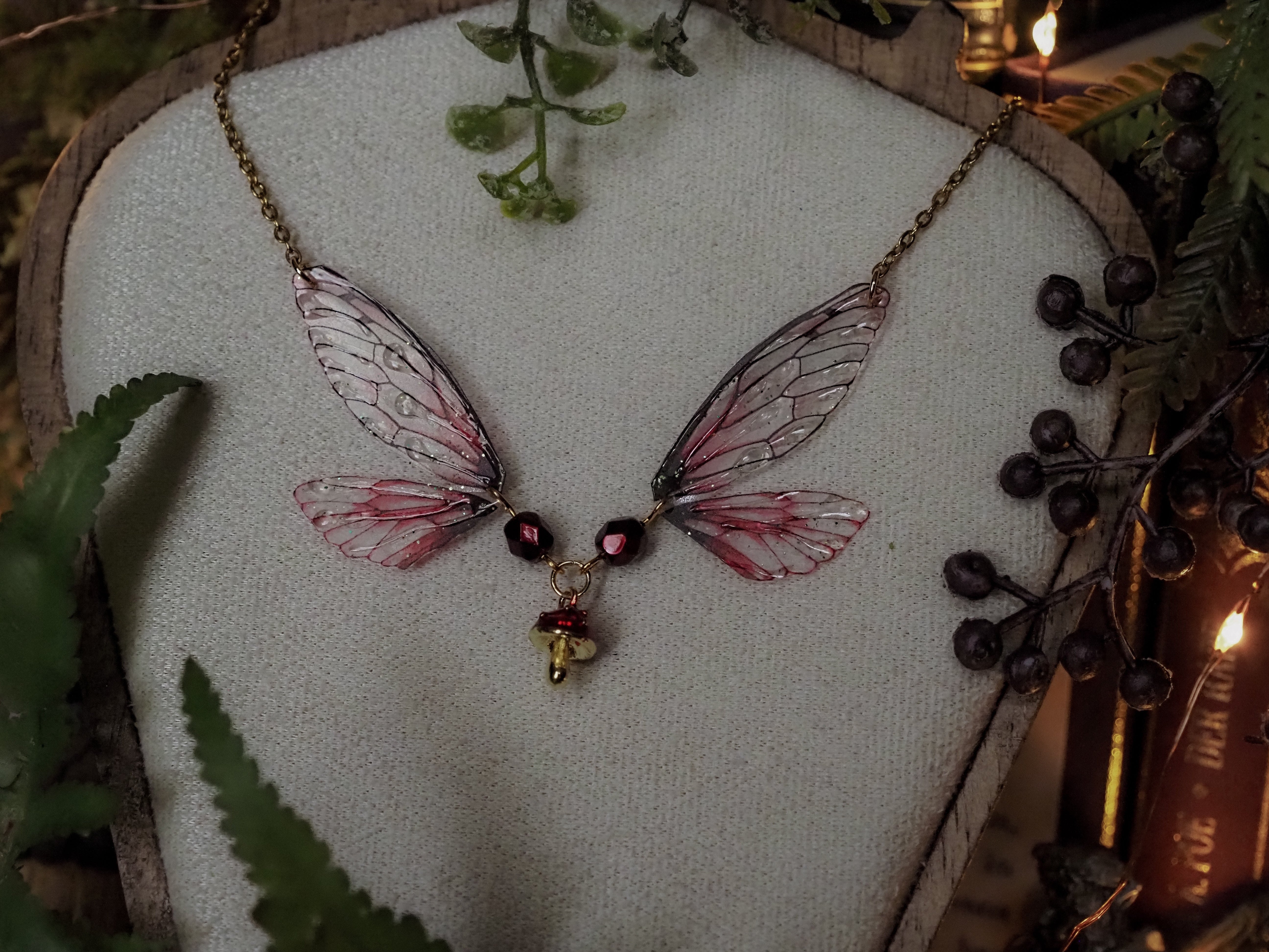 Enchanted Necklace - red, toadstool