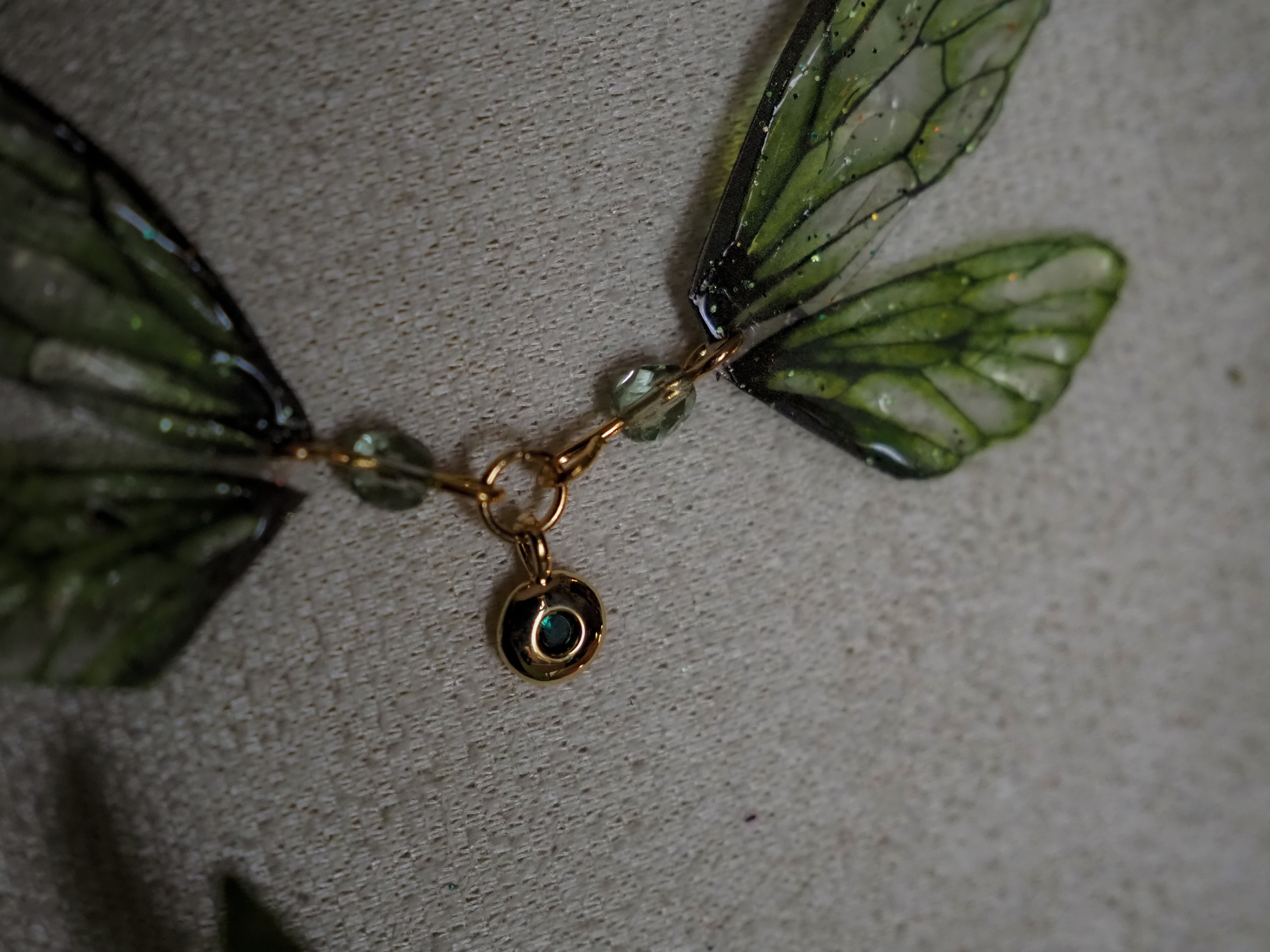 Enchanted necklace - green, gold