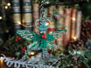 Christmas Key - metallic green