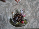 Load image into Gallery viewer, OOAK Pinecone Globe red, snow
