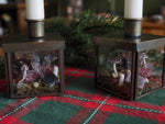 Load image into Gallery viewer, Festive Faerie Yule Candle Holder Set of two
